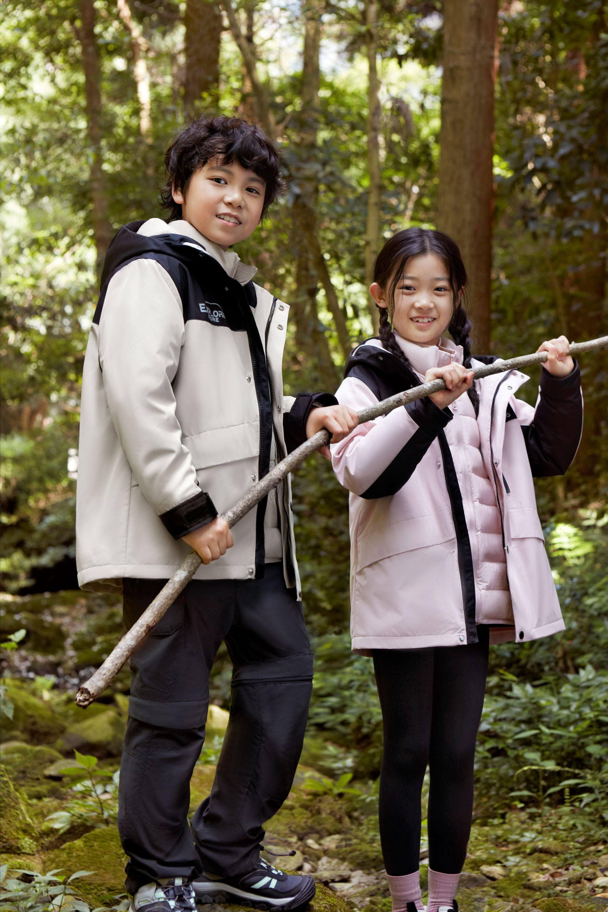 BOSIDENG 2024 Kid's 3-in-1 Functional Down Jacket 2340