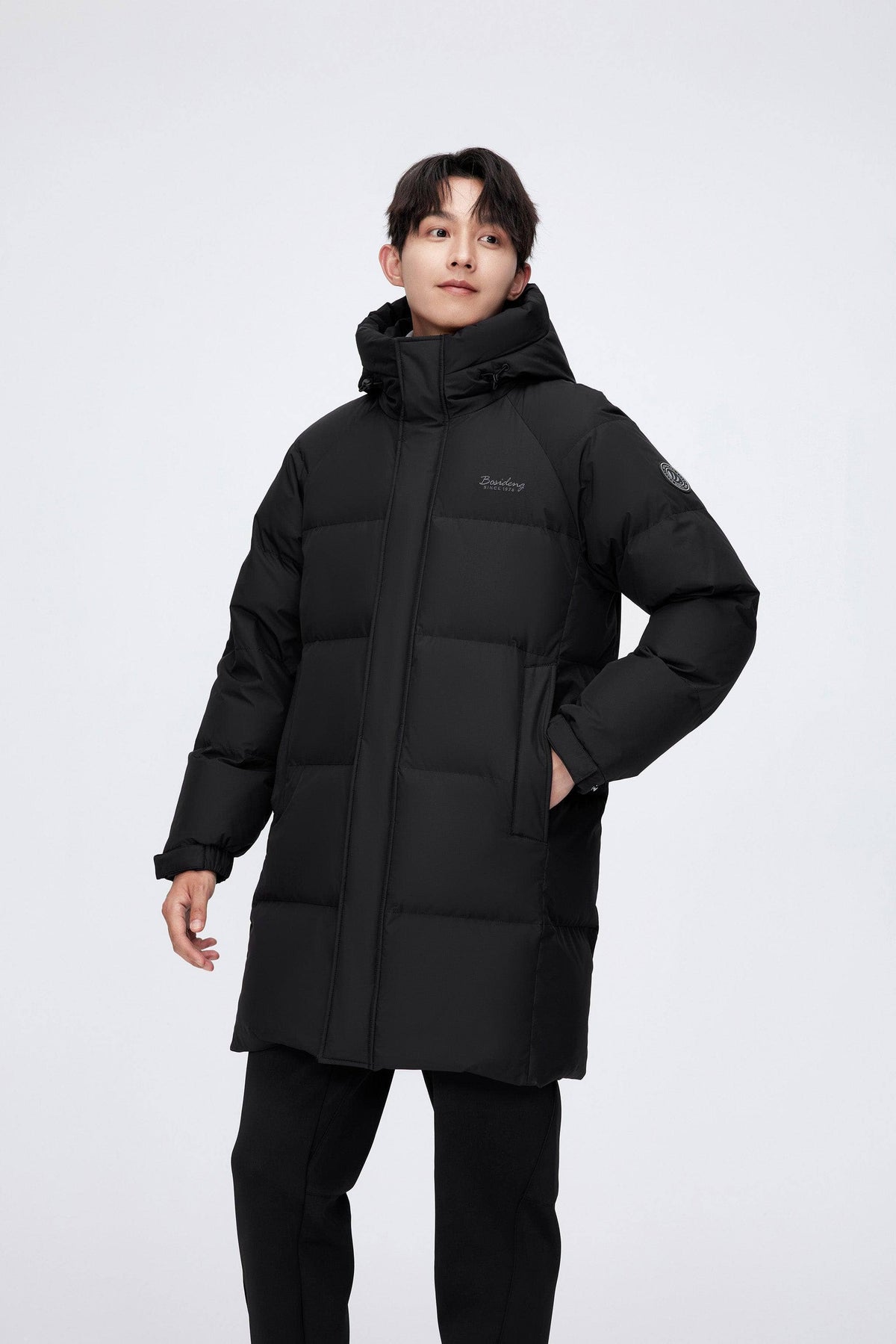 Men's Long Down Coat With Hood 5229