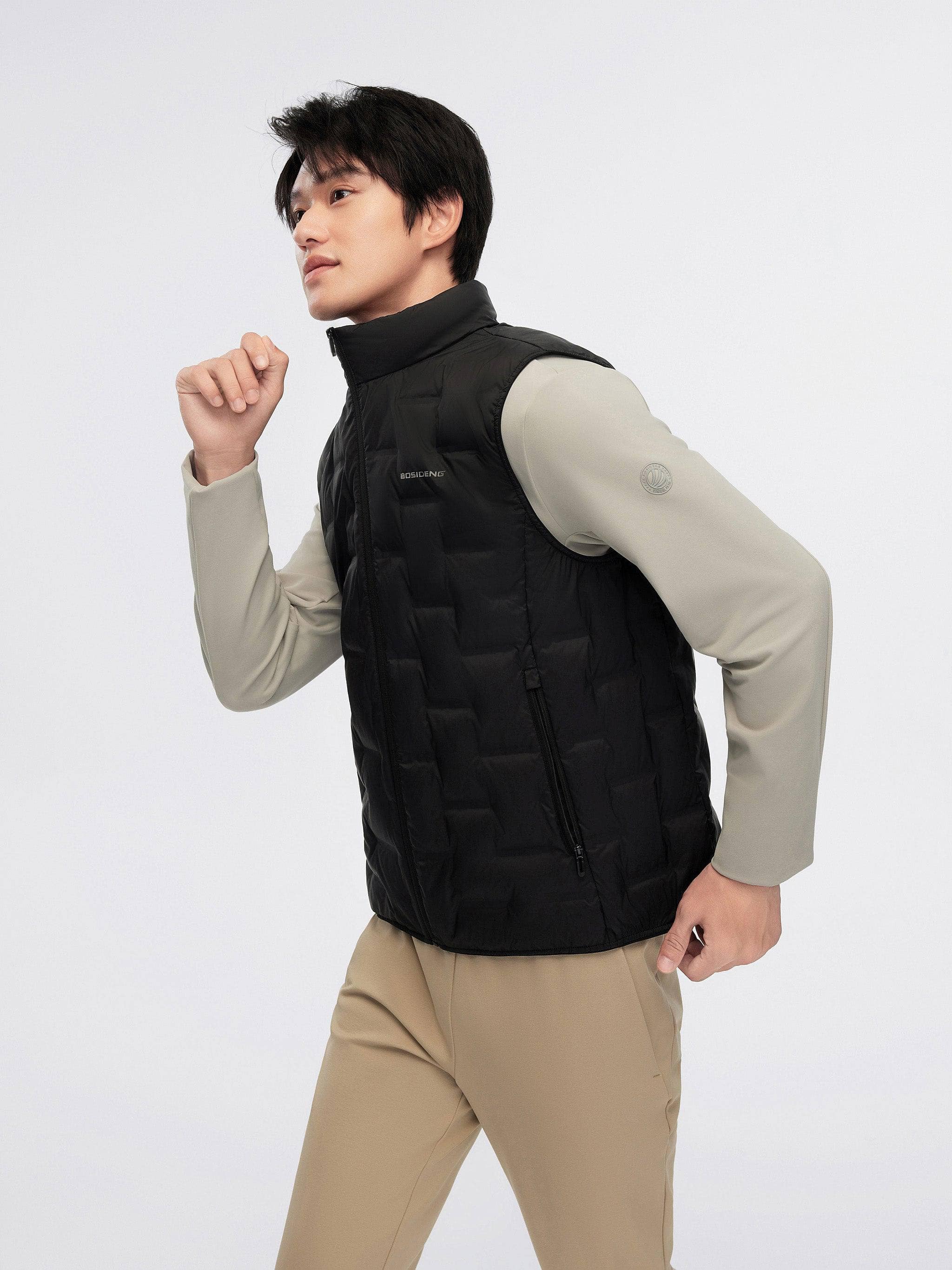 BOSIDENG 2024 Men's Goose Down Stand Collar Gilet 1031
