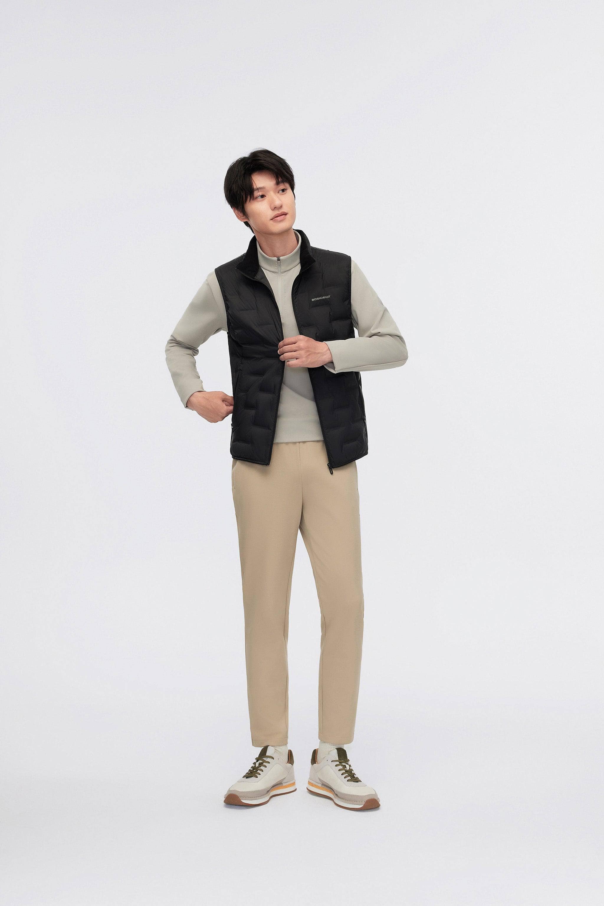 BOSIDENG 2024 Men's Goose Down Stand Collar Gilet 1031