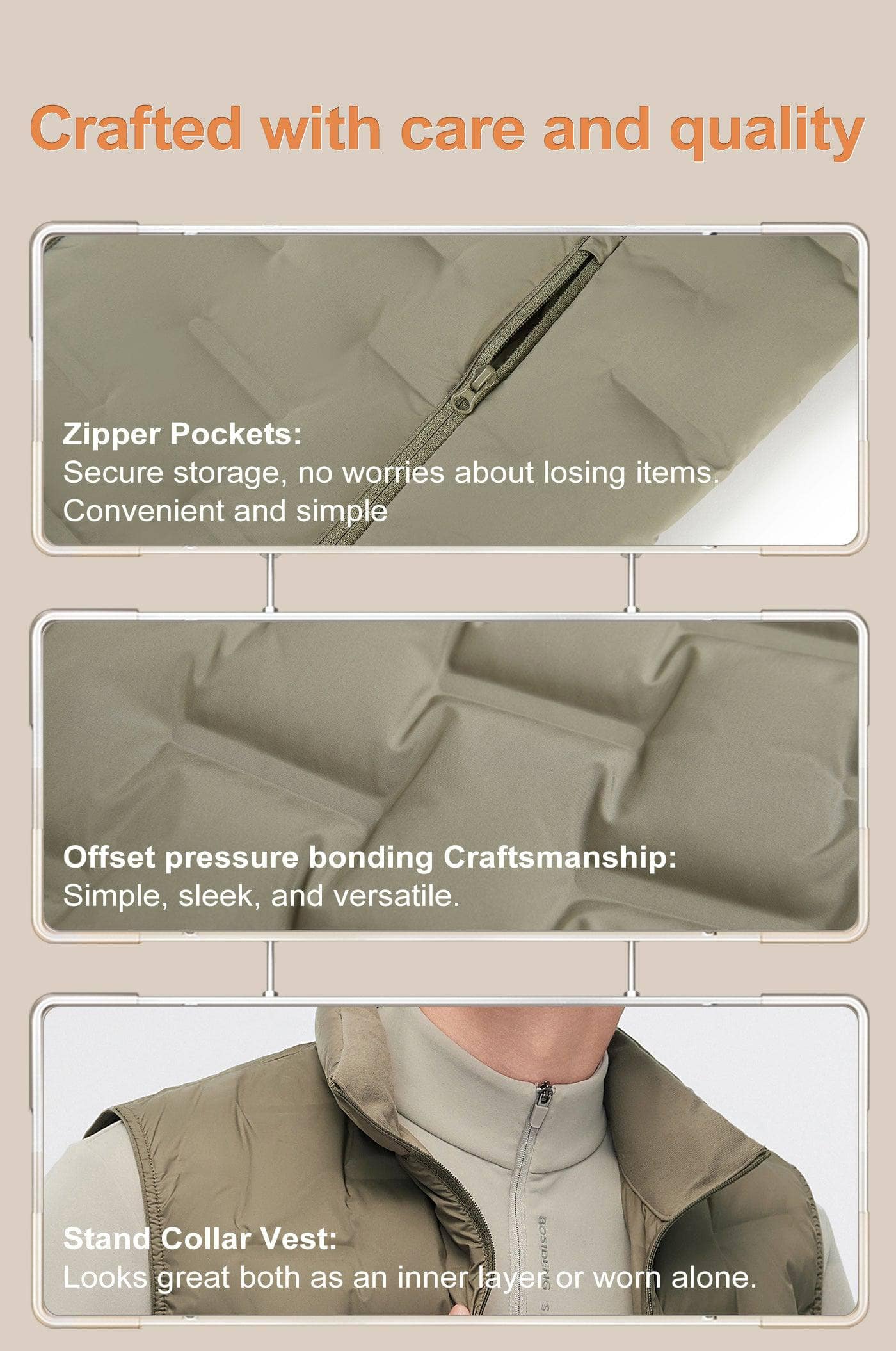 BOSIDENG 2024 Men's Goose Down Stand Collar Gilet 1031