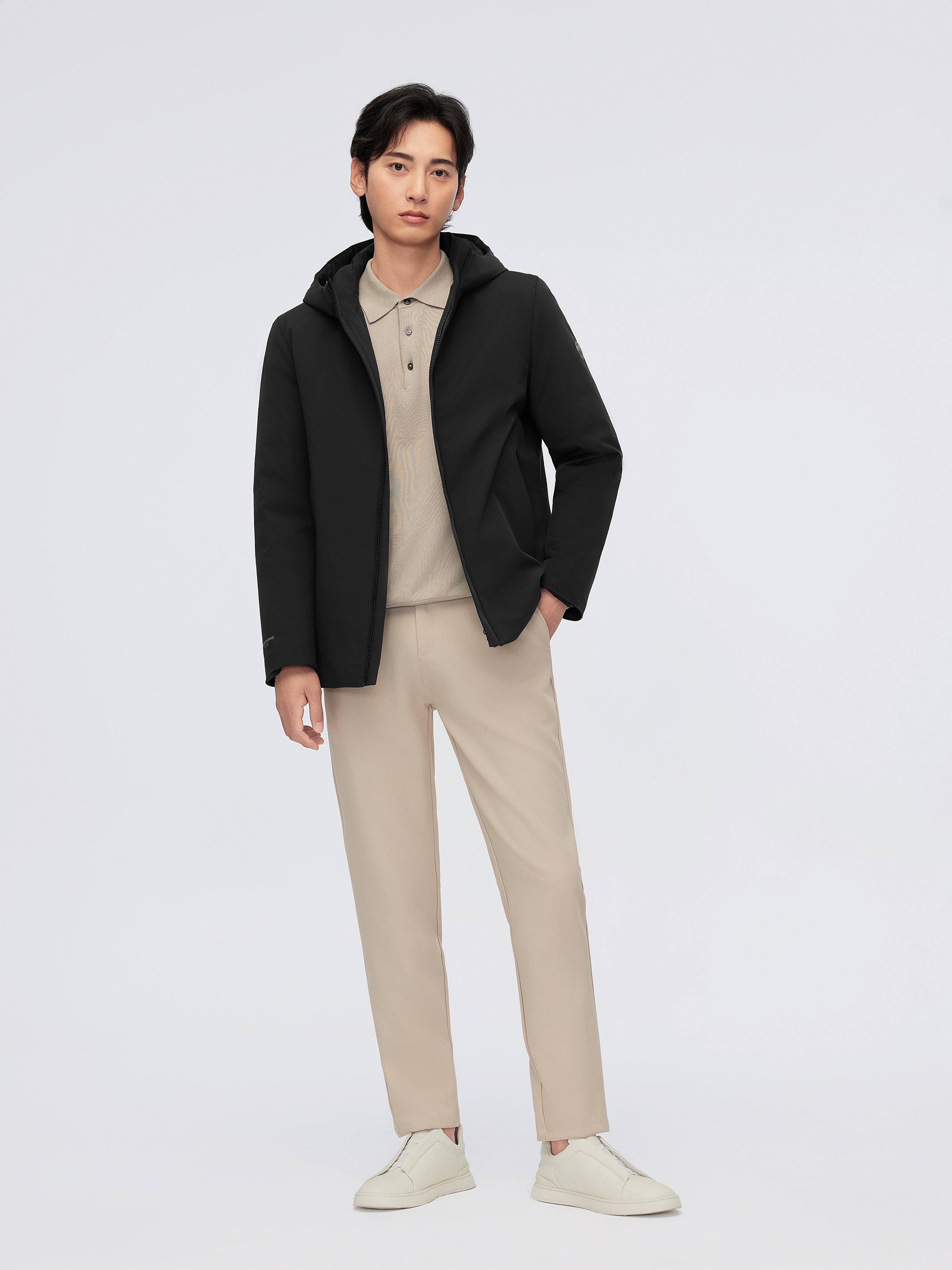 BOSIDENG 2024 Men's Goose Down Windbreaker With Hood 4155