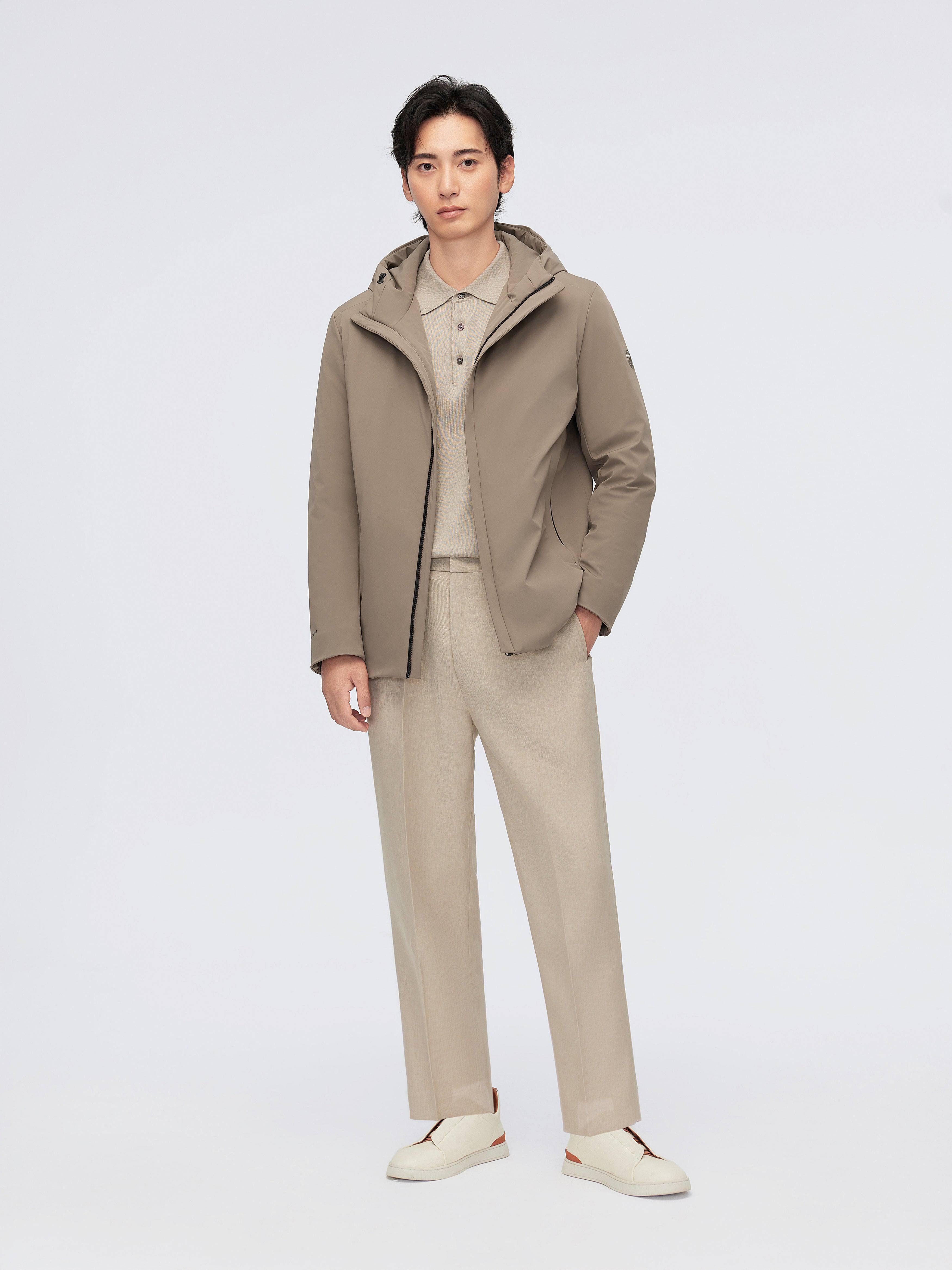 BOSIDENG 2024 Men's Goose Down Windbreaker With Hood 4155