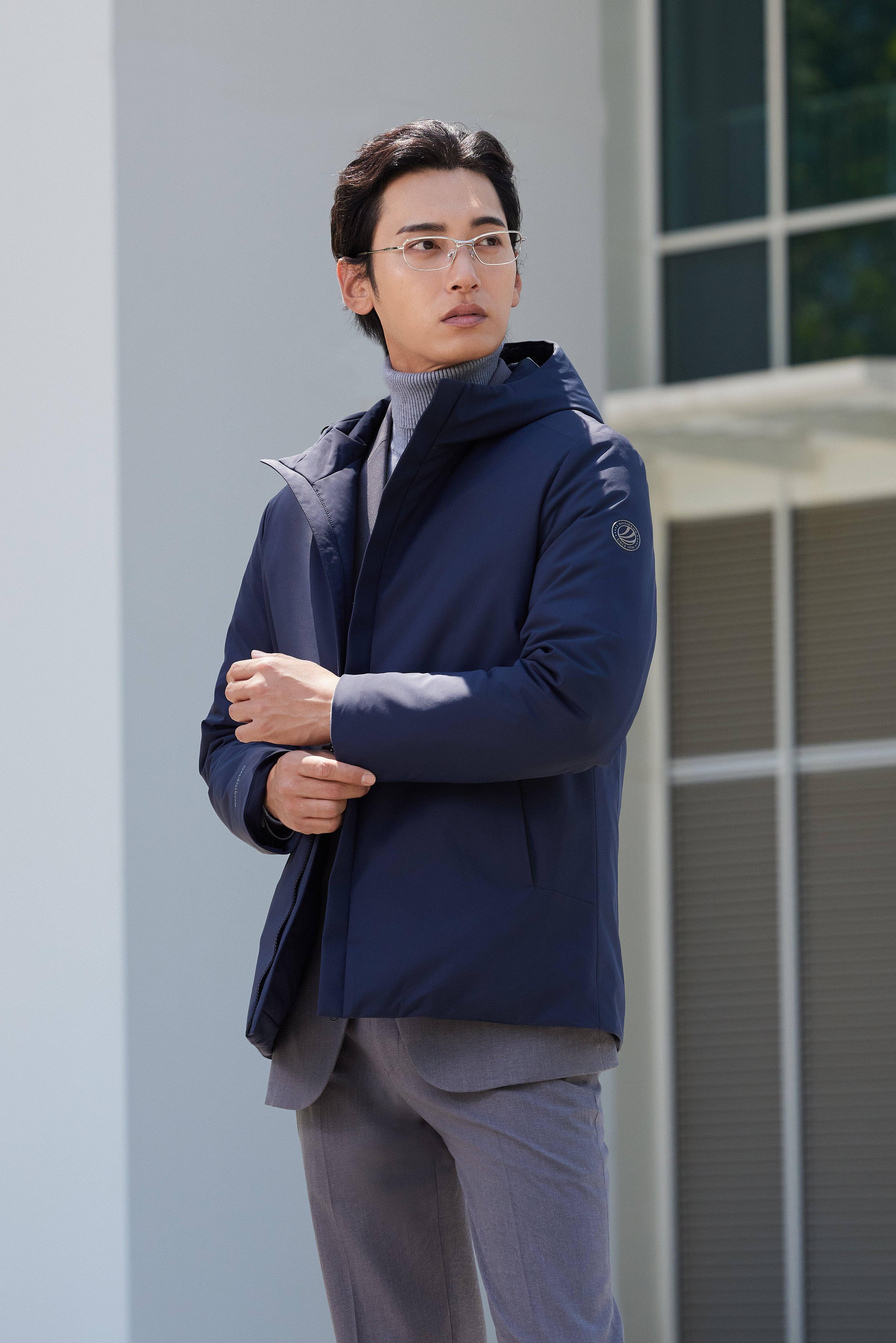 Men's Goose Down Windbreaker With Hood 4155 — The Men's Goose Down Windbreaker, designed for optimal warmth and style — view 11; waterproof