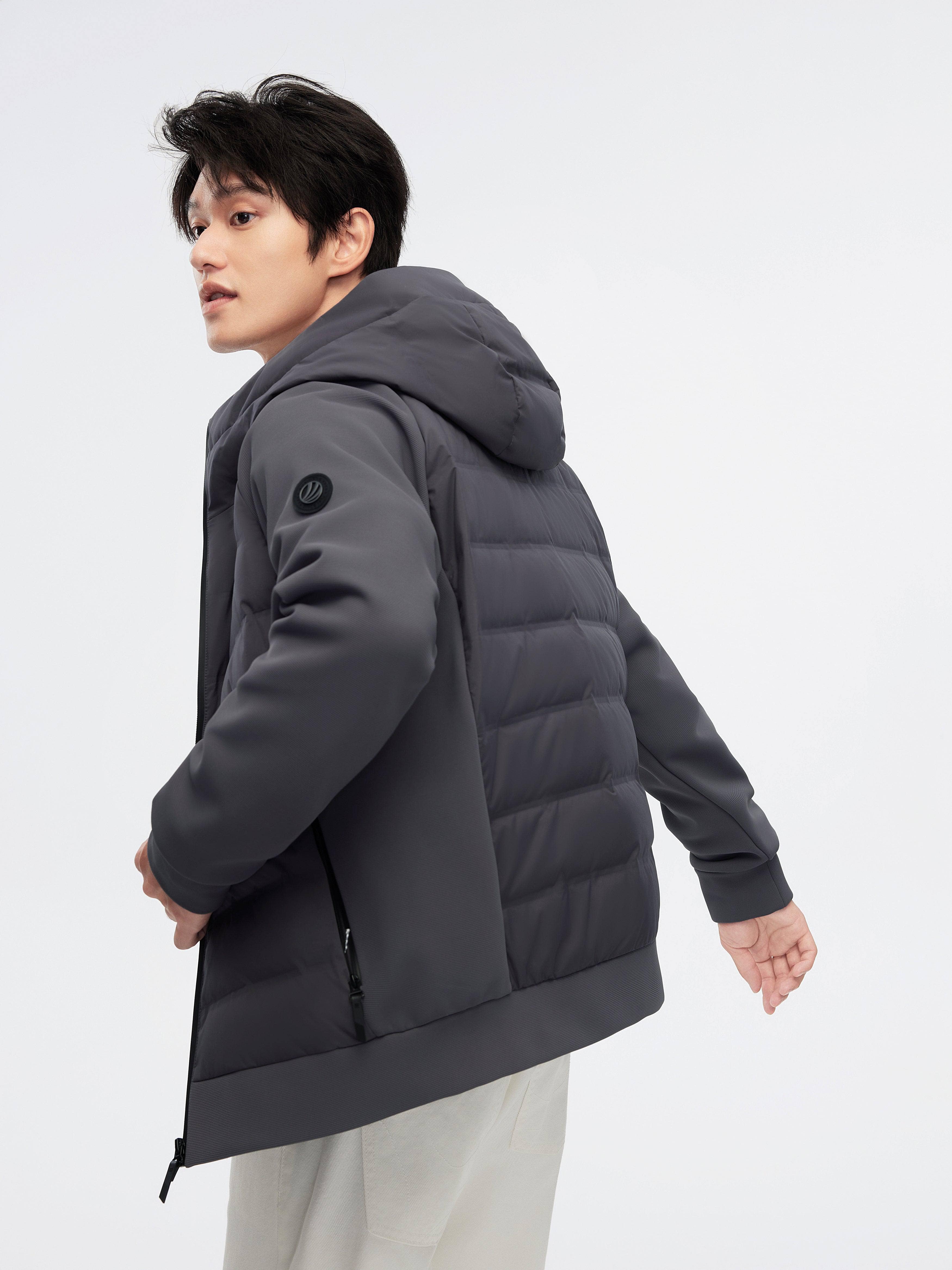 Men's Lightweight Hooded Goose Down Jacket 3701 — Introducing our Men's Lightweight Hooded Goose Down Jacket — view 6