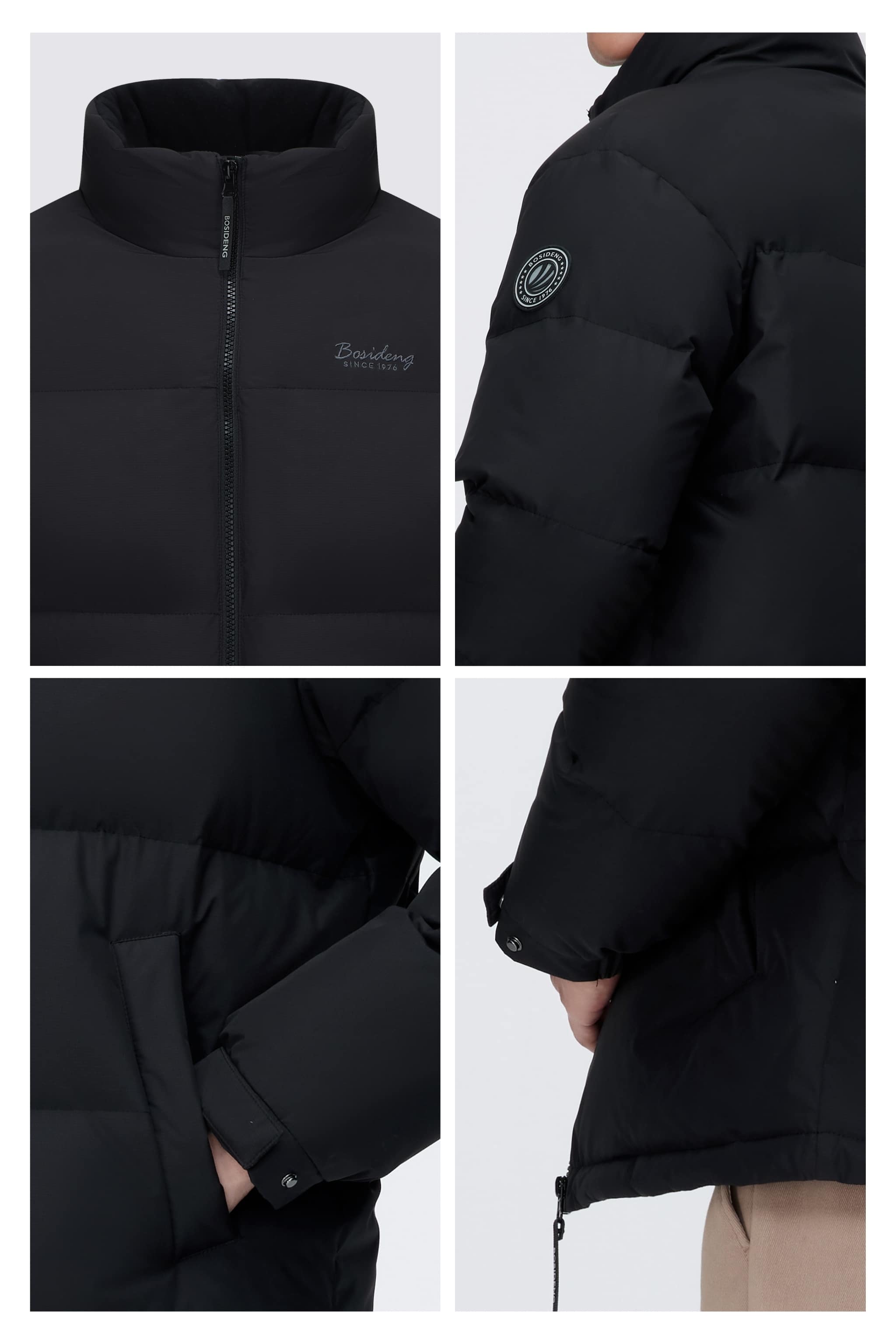 Men's Standing Collar Down Jacket — jacket features our new corduroy and jacquard plaid fabric in a fresh mountain — view 6