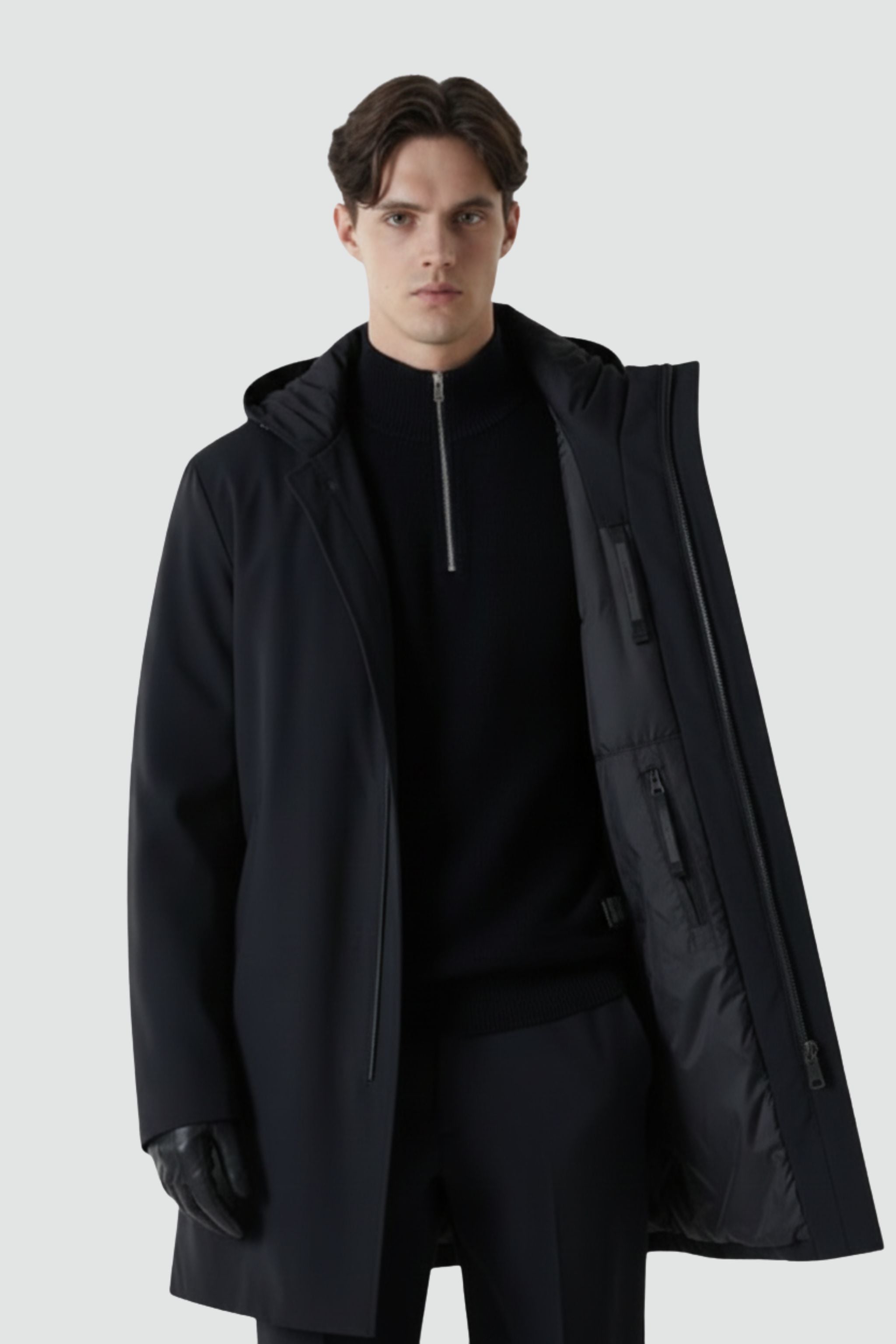 Premium Business Men's Goose Down Mac With Hood 4733 — Tailored sophistication meets modern performance—an elevated