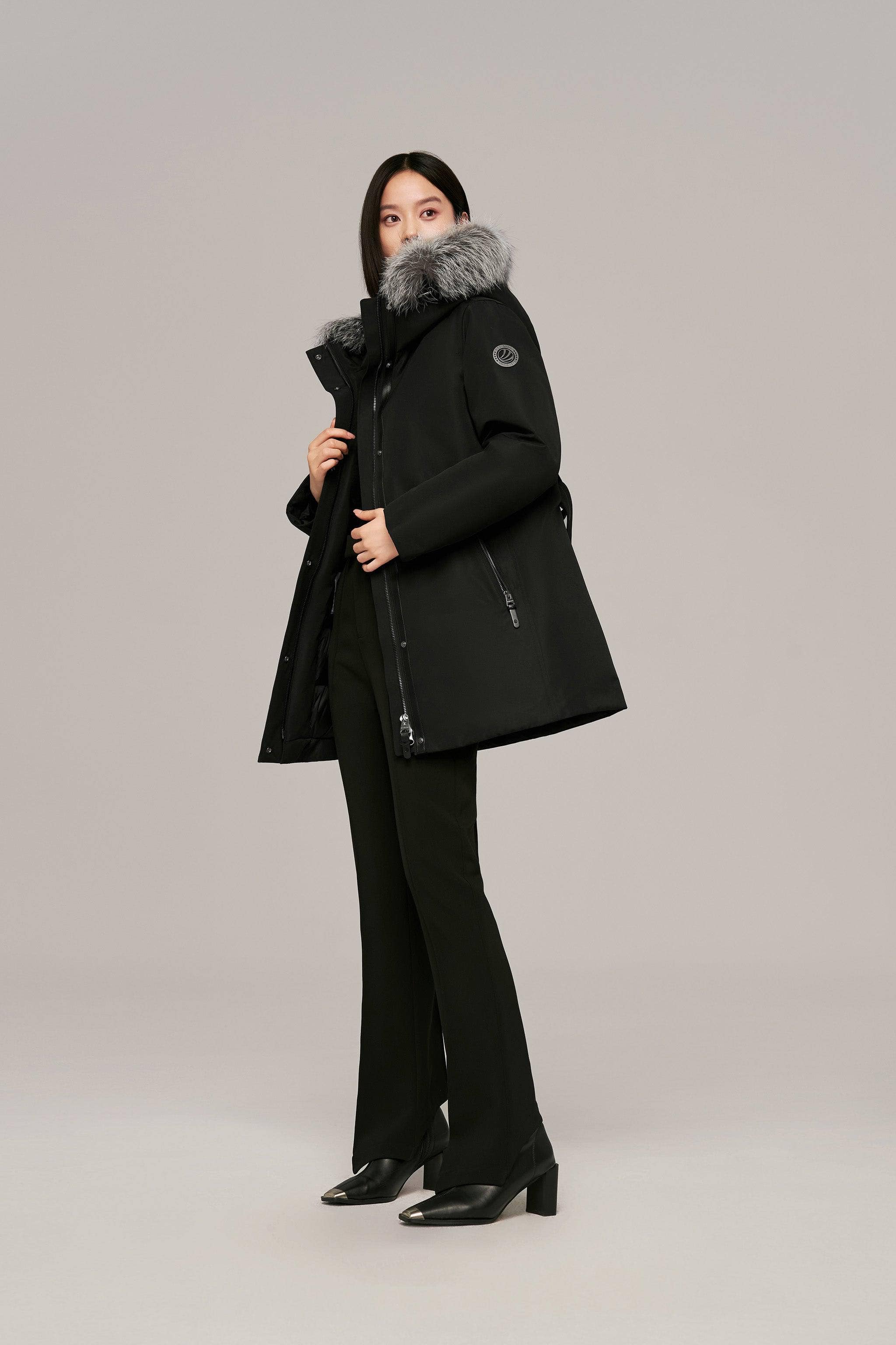 BOSIDENG 2024 Premium business women’s mid-length goose down coat Jackets
