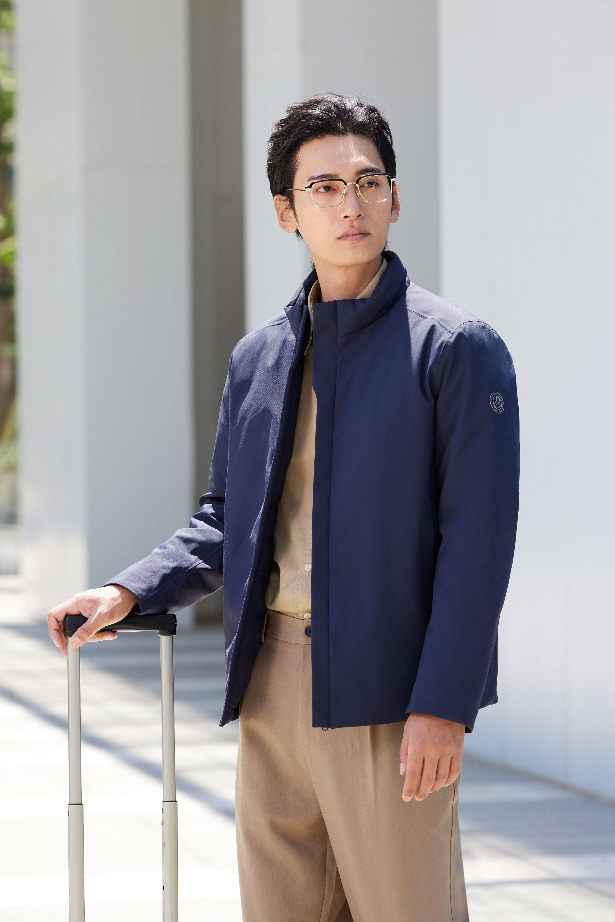 Men's Goose Down Windbreaker 4151 — The Men's Goose Down Windbreaker, designed for optimal warmth and style in Dream Blue, sizes S–XXXL; waterproof