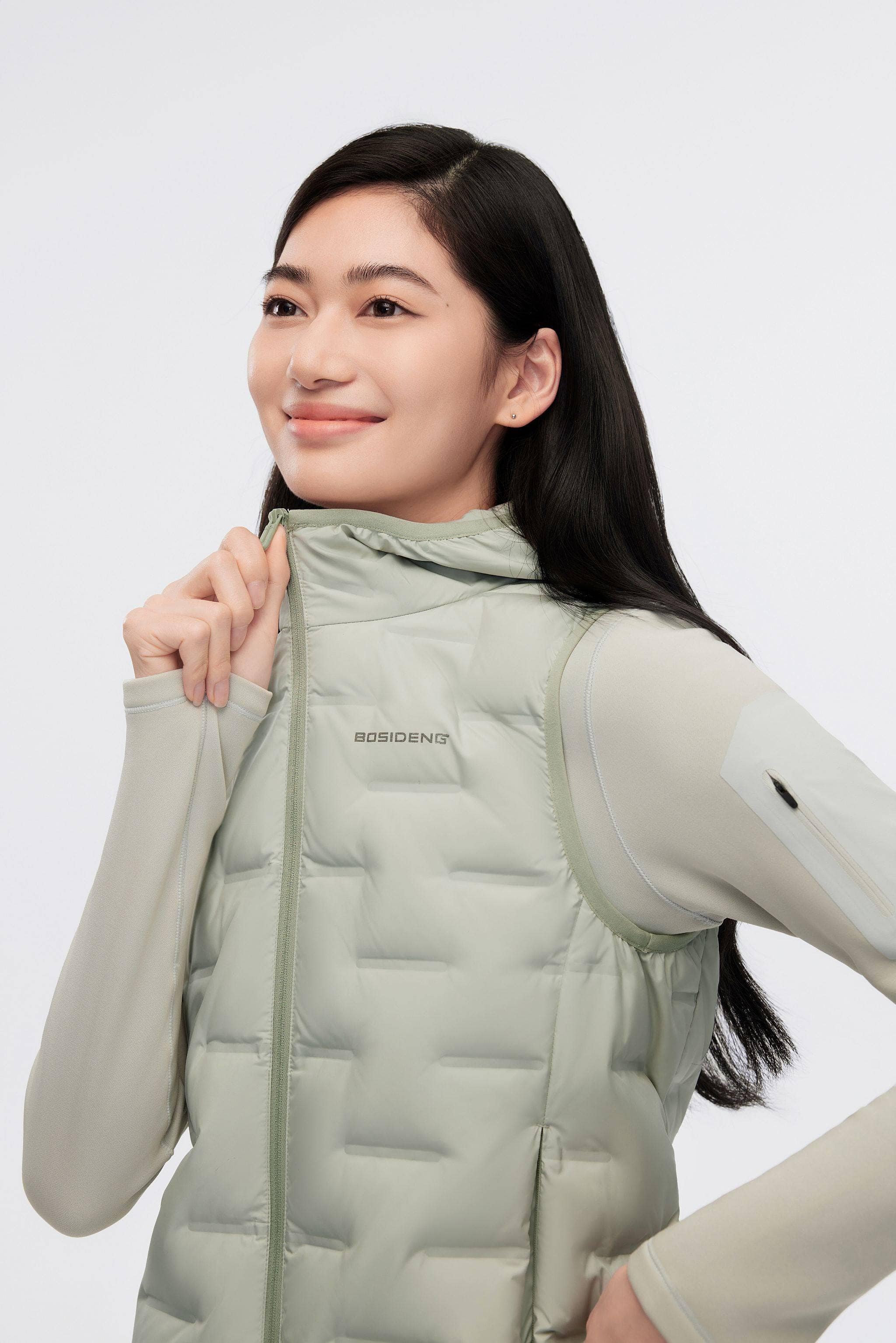BOSIDENG 2024 Women's Goose Down Hooded Gilet 1032