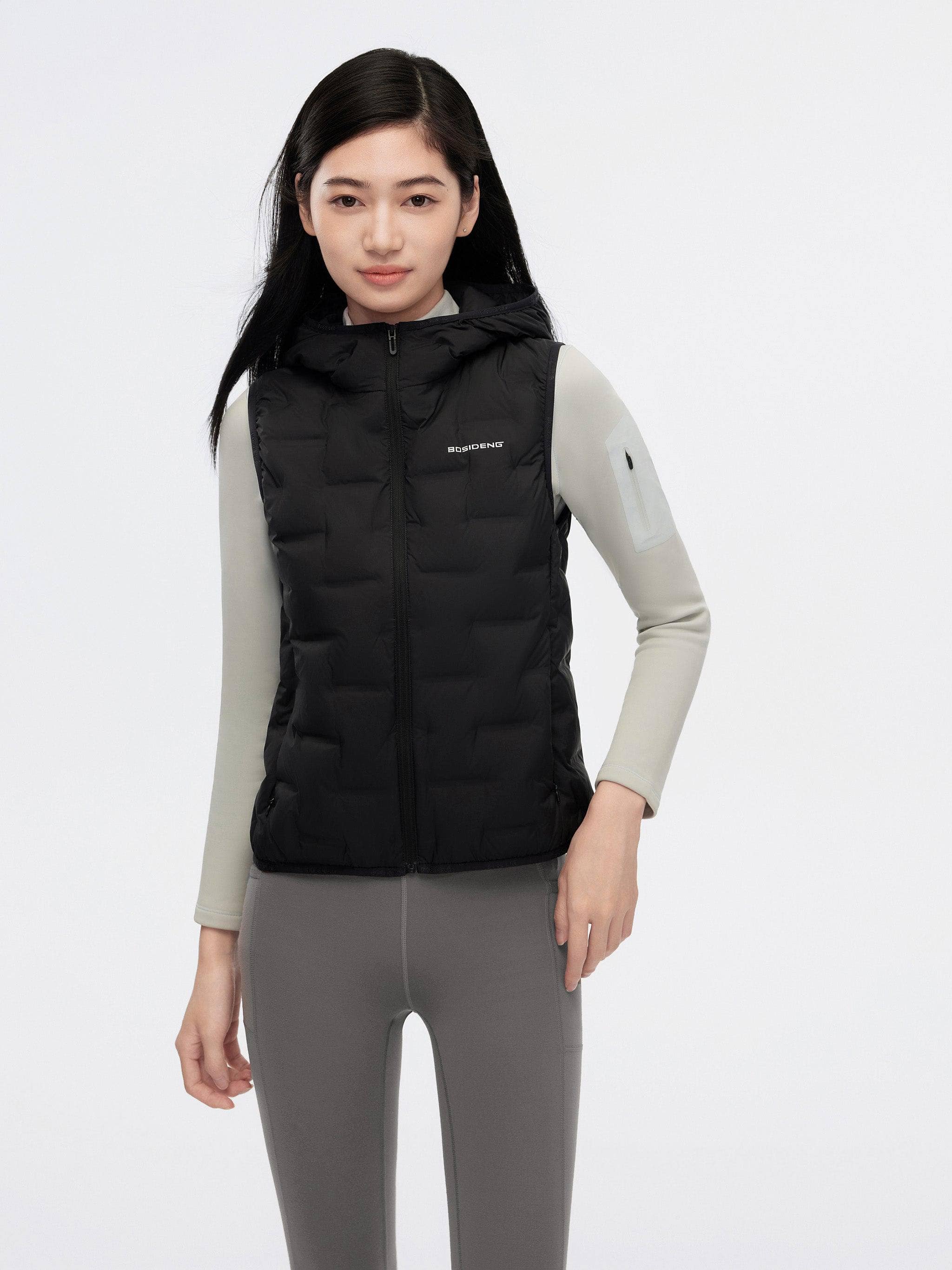 Women's Goose Down Hooded Gilet 1032 — Discover the Women's Goose Down Hooded Gilet — view 11; windproof