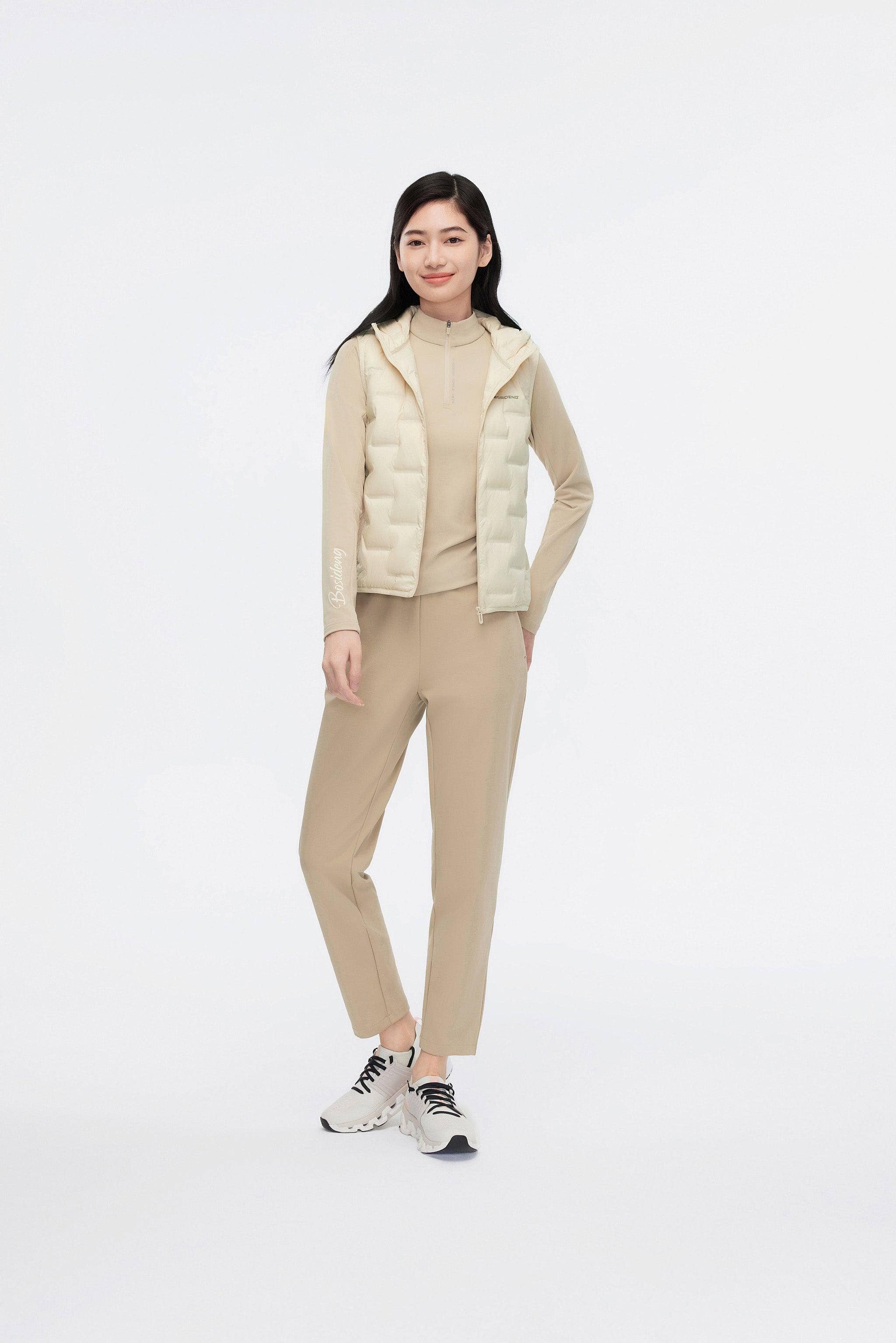 Women's Goose Down Hooded Gilet 1032 — Discover the Women's Goose Down Hooded Gilet — view 17; windproof