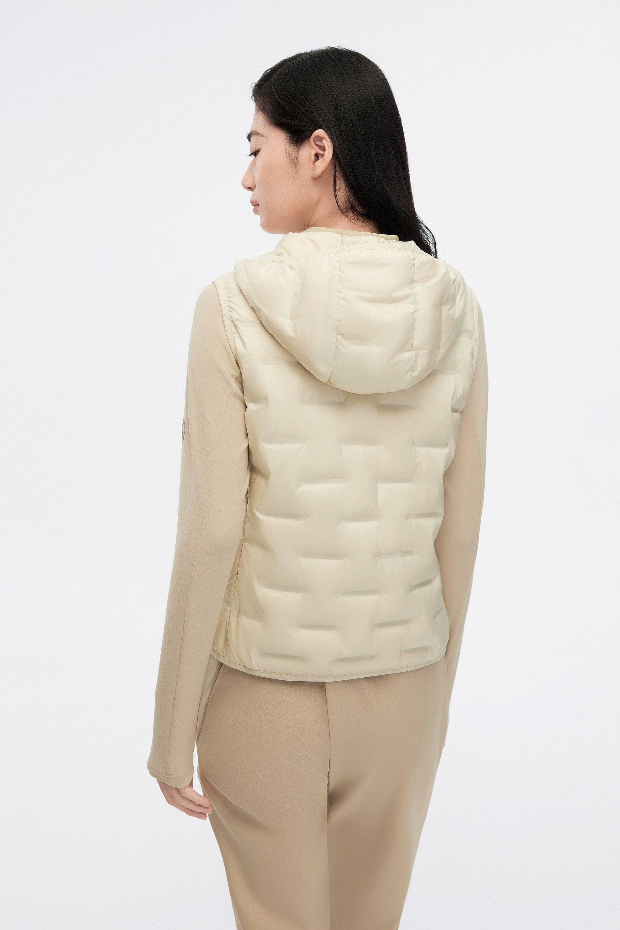 Women's Goose Down Hooded Gilet 1032 — Discover the Women's Goose Down Hooded Gilet — view 16; windproof
