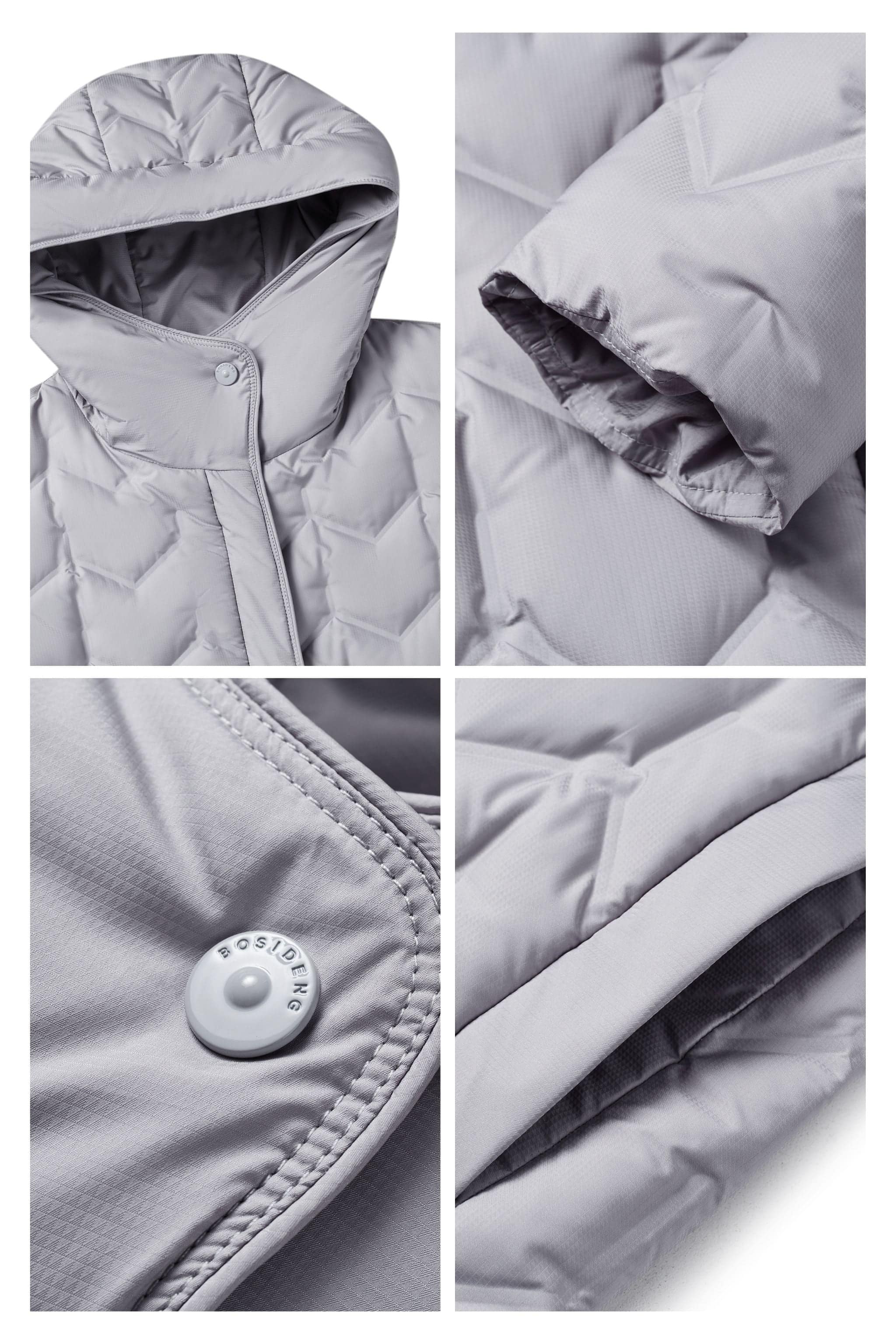 BOSIDENG 2024 Women's Long Hooded Goose Down Jacket With Belt 4172 Jacket