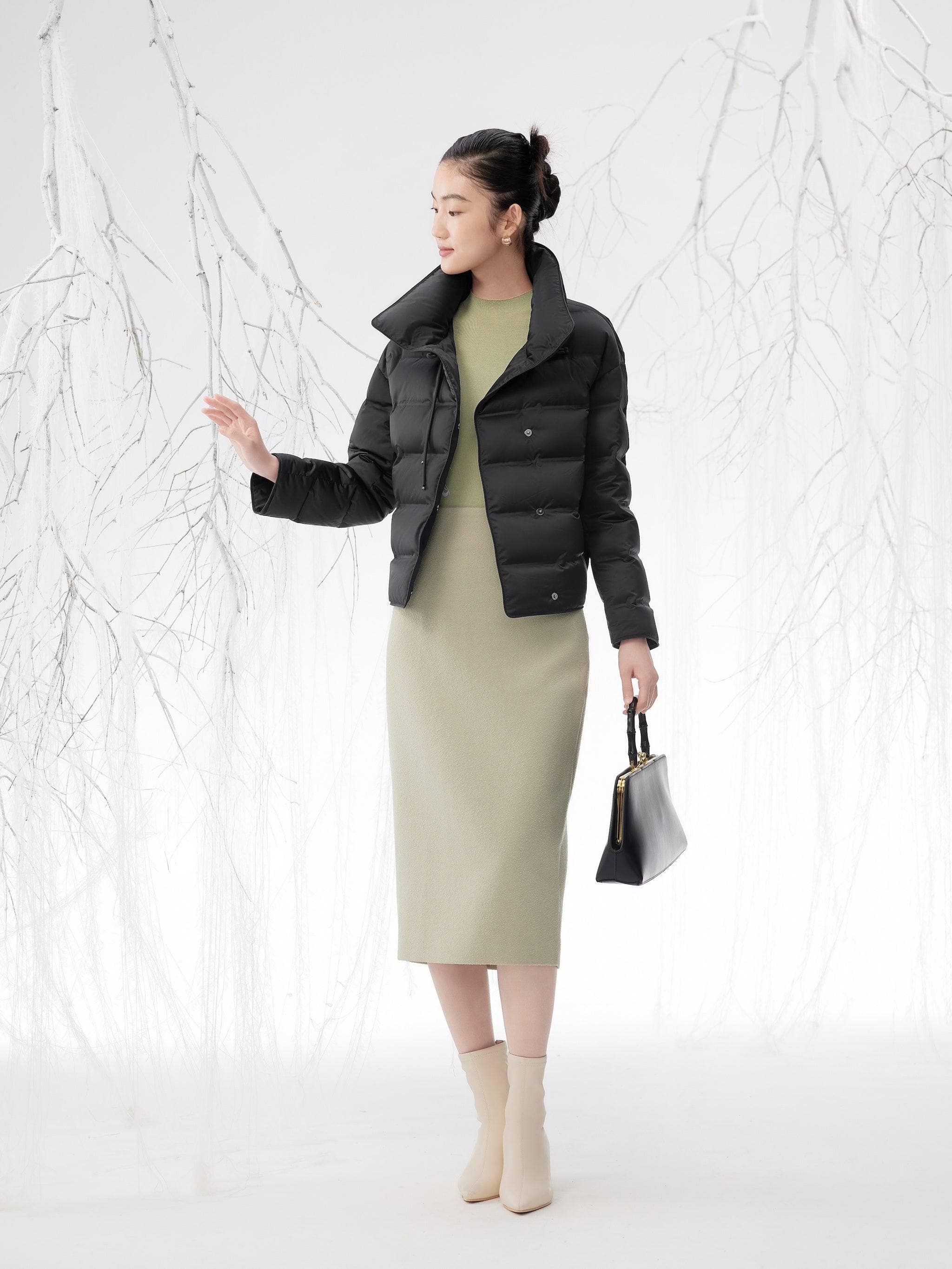BOSIDENG 2024 Women's Oriental Short Goose Down Jacket 4126