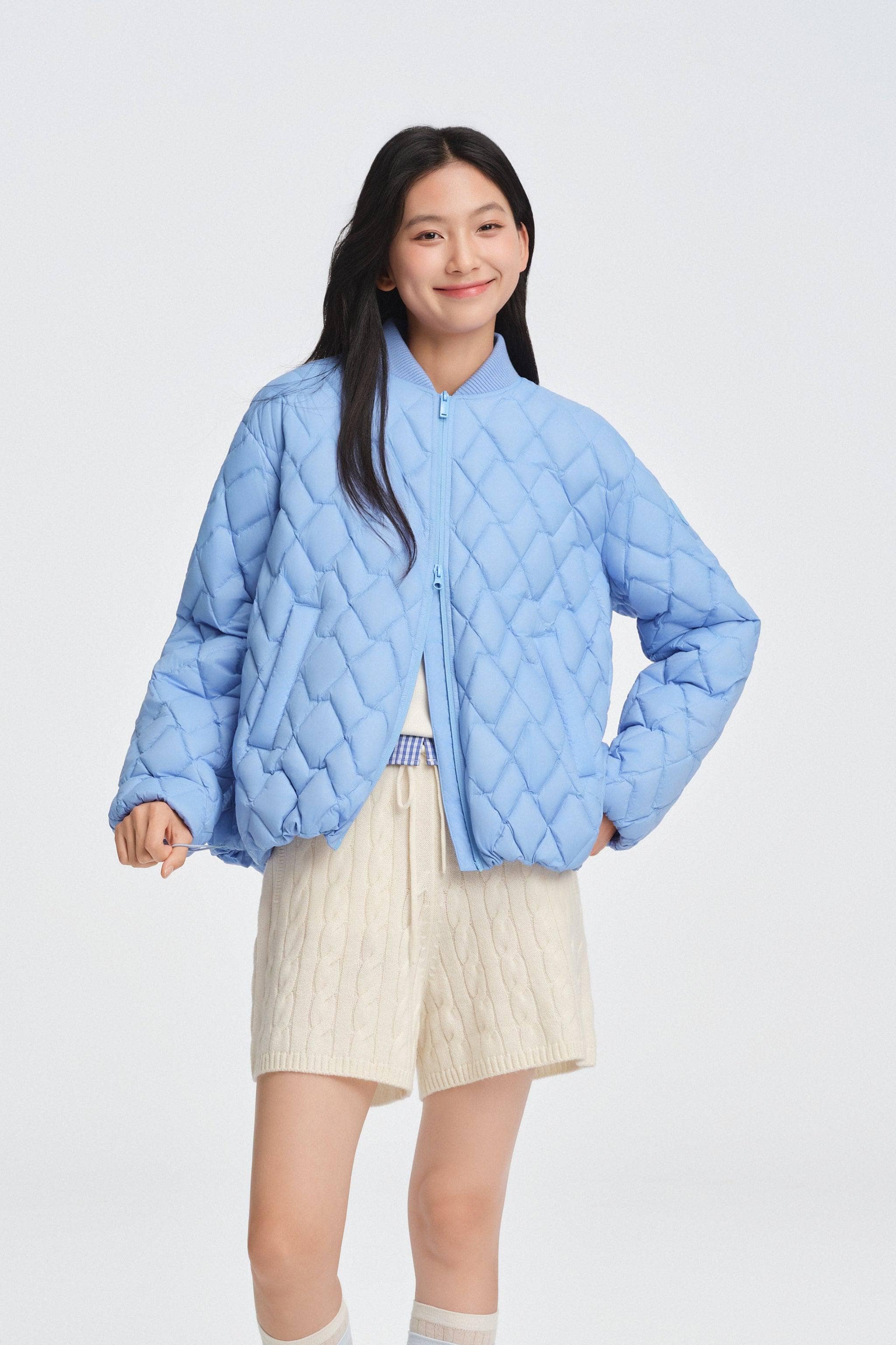 BOSIDENG 2025 Women's Varsity Down Jacket Jacket Azure Blue / 4