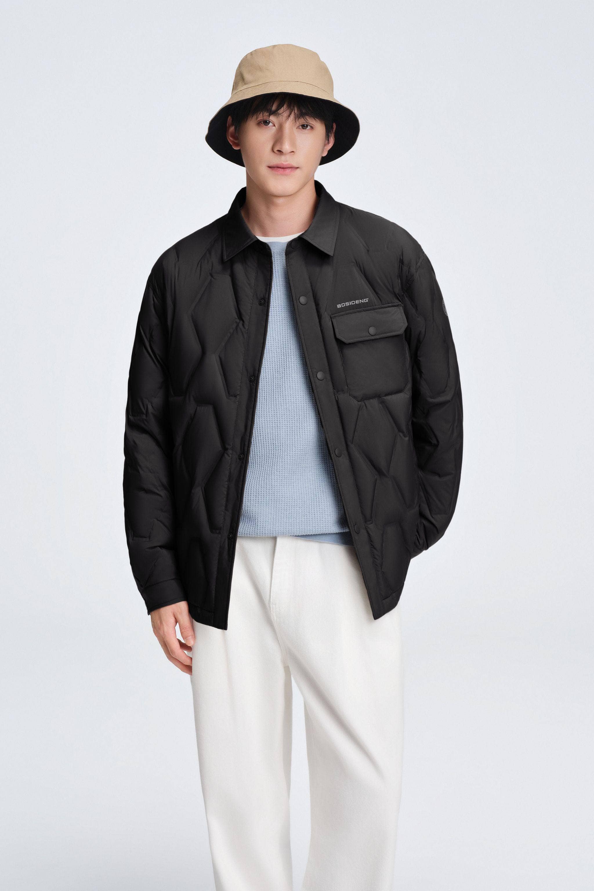 BOSIDENG 2025 Men's Shirt Collar Down Jacket 5319 Jacket Basalt / S