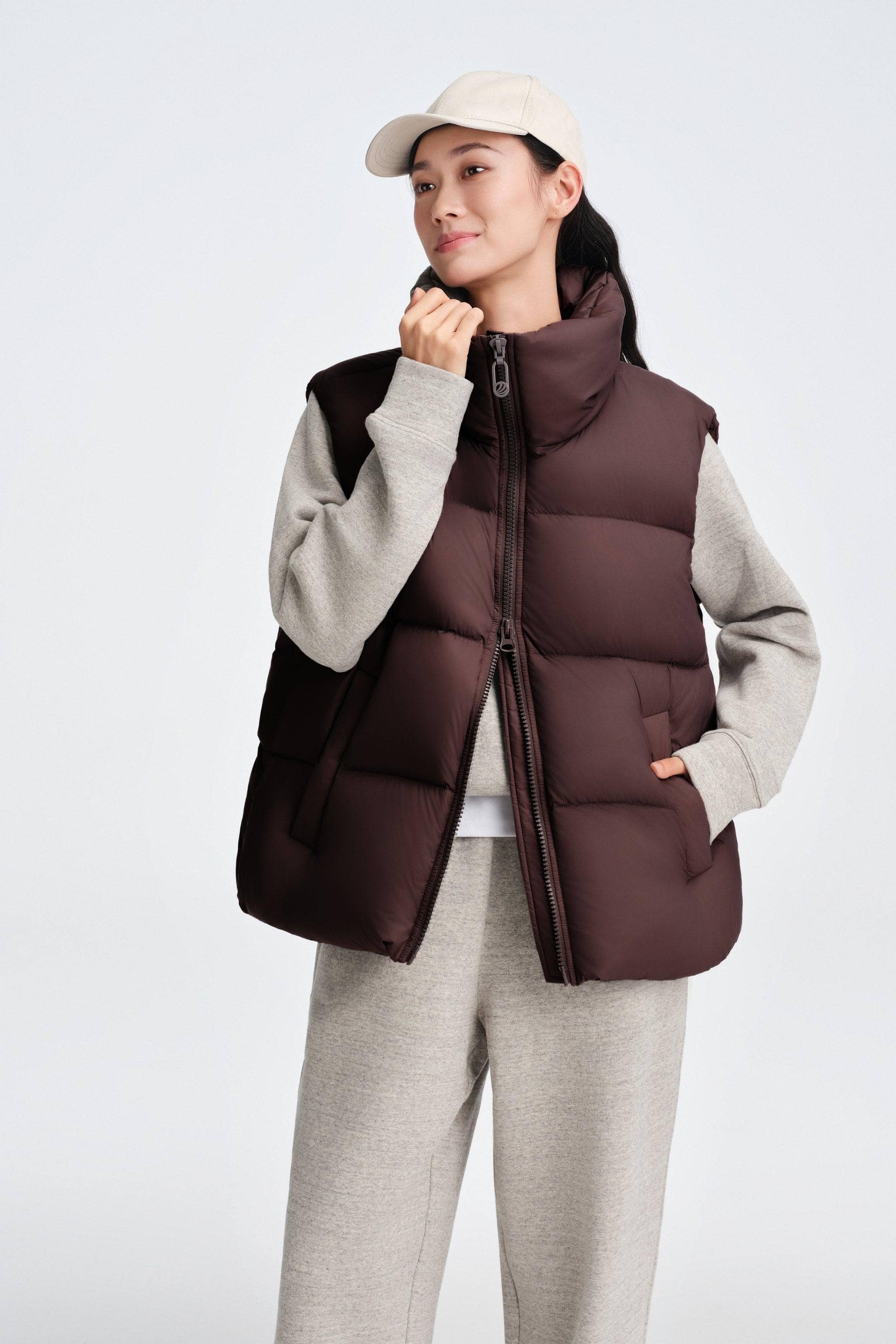 BOSIDENG 2025 Relaxed Fit Gilet Berry Brown / 4