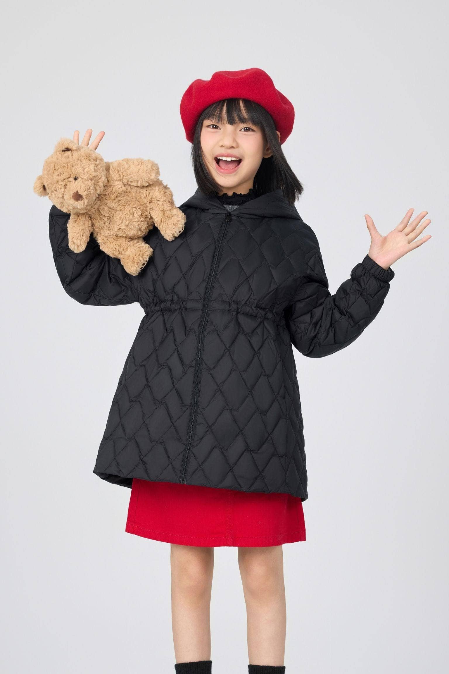 BOSIDENG 2025 Kids' Versatile Layering Down Jacket With Hood 5044 Black / 3-4YR