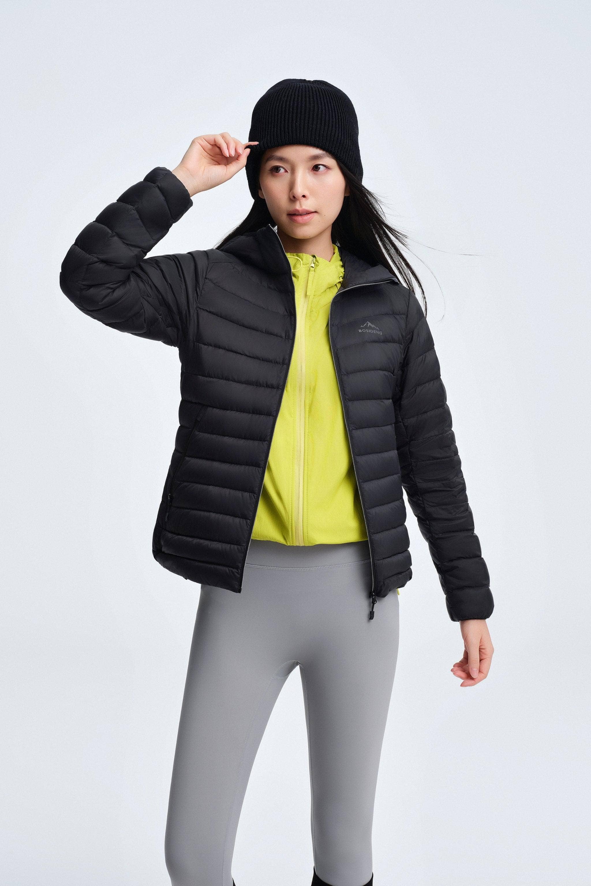 BOSIDENG 2025 Women's Goose Down Jacket With Hood 1048 Jackets Black / 4