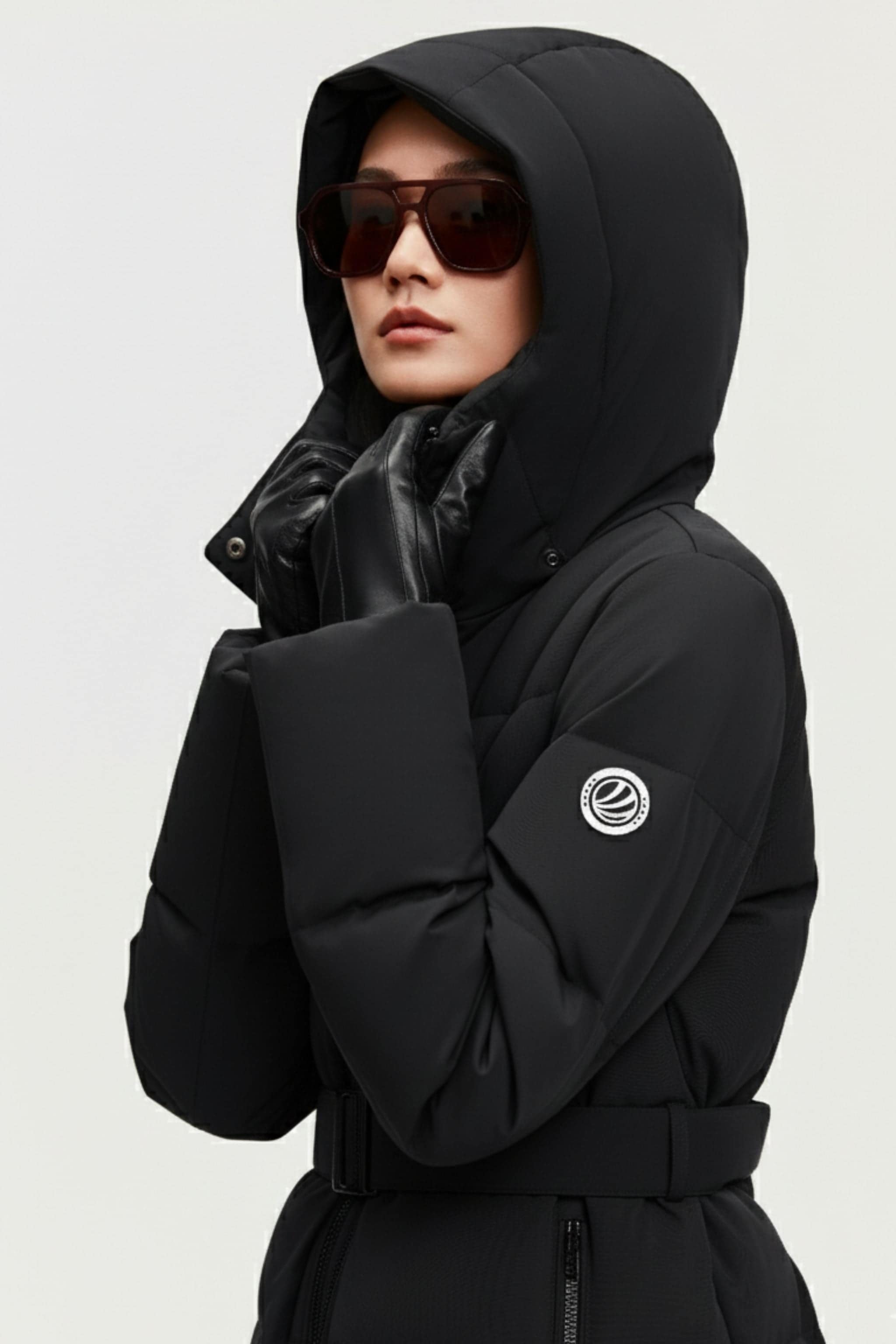 BOSIDENG 2025 Women's Premium Extreme Long Goose Down Jacket With Hood 778 Jacket Black / 4