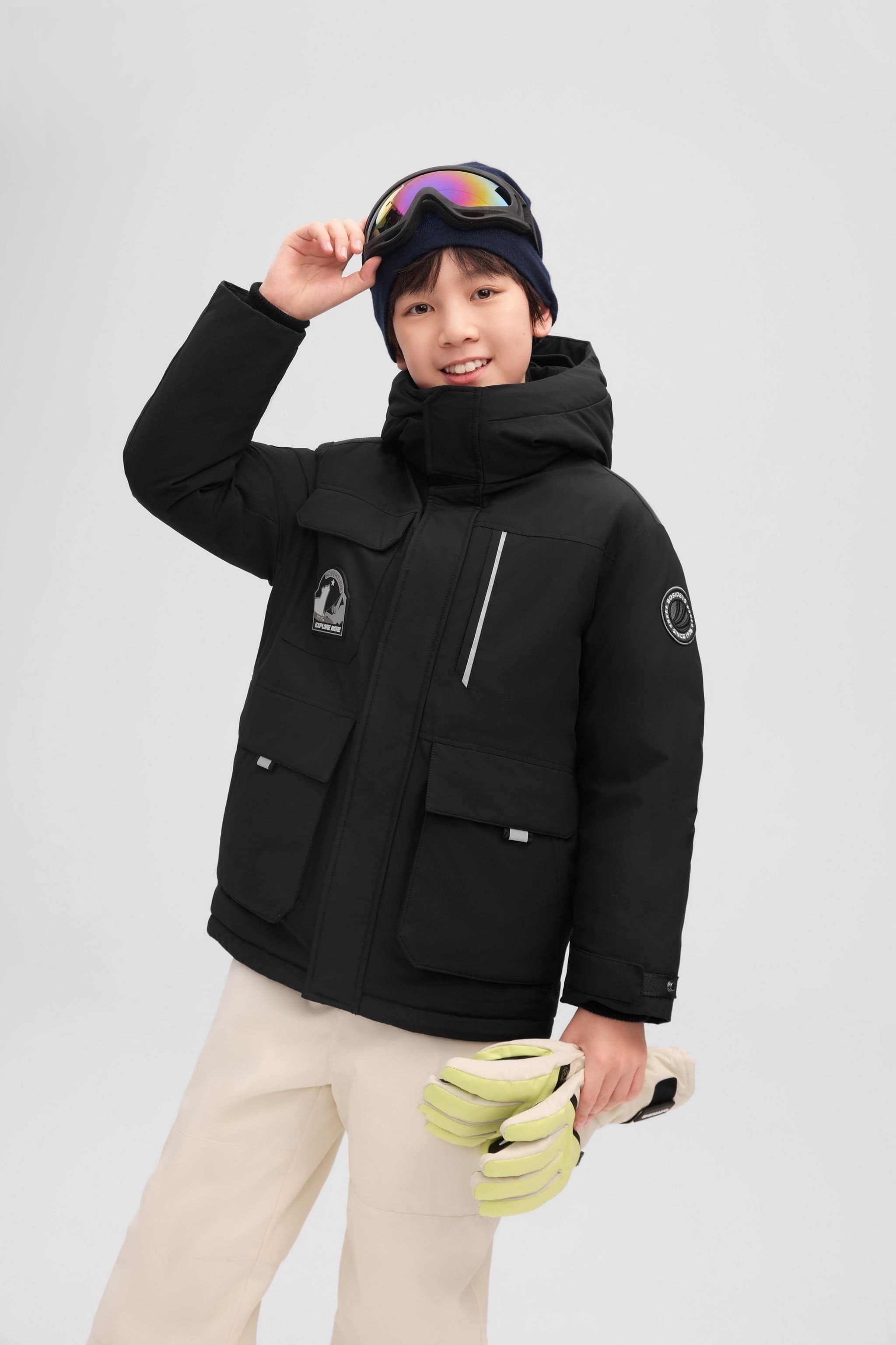 BOSIDENG 2025 Kid's Classic Extreme Short Down Jacket 317 Jacket Black / 6-7YR