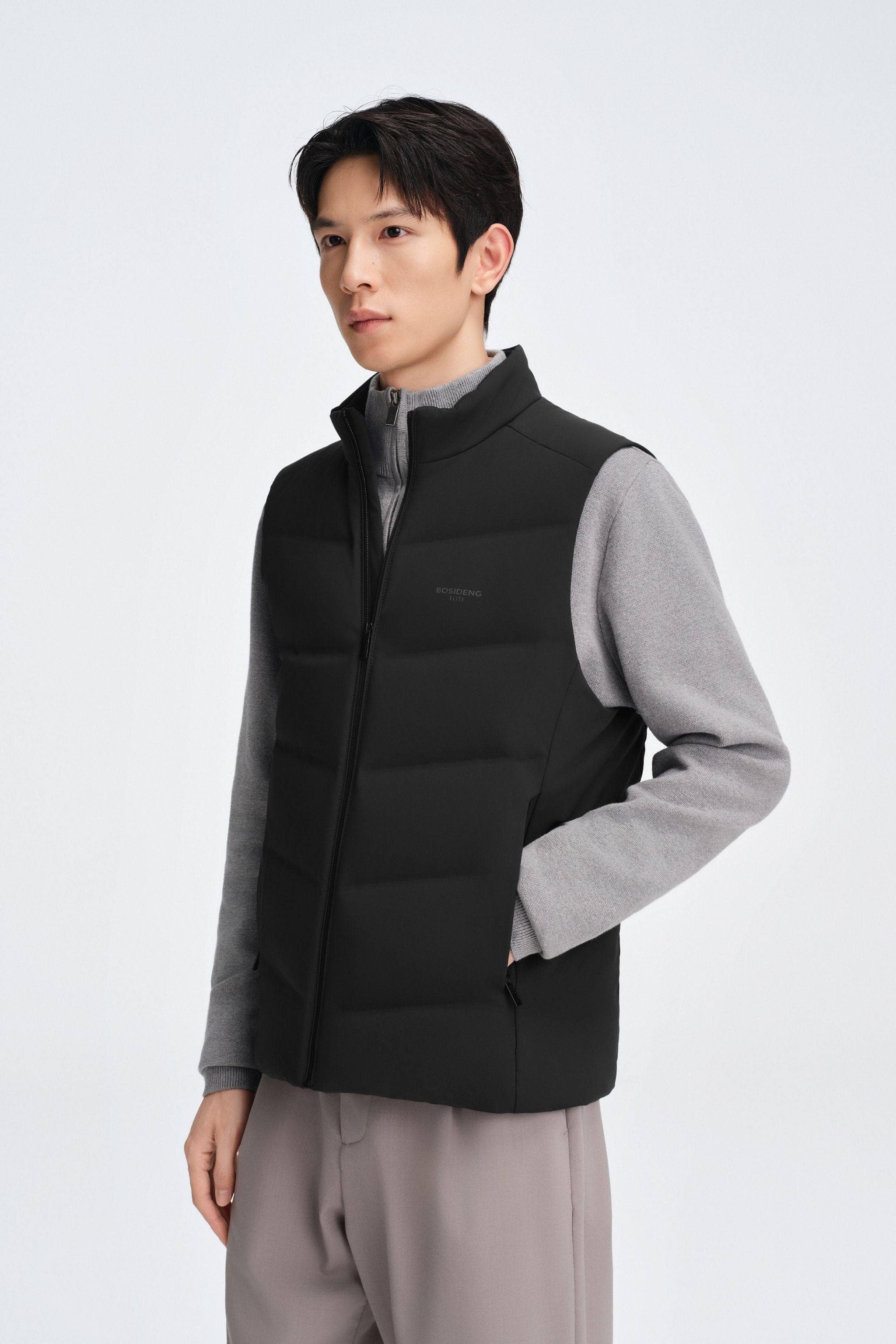 BOSIDENG 2025 Men's Goose Down Business Gilet Black / XS