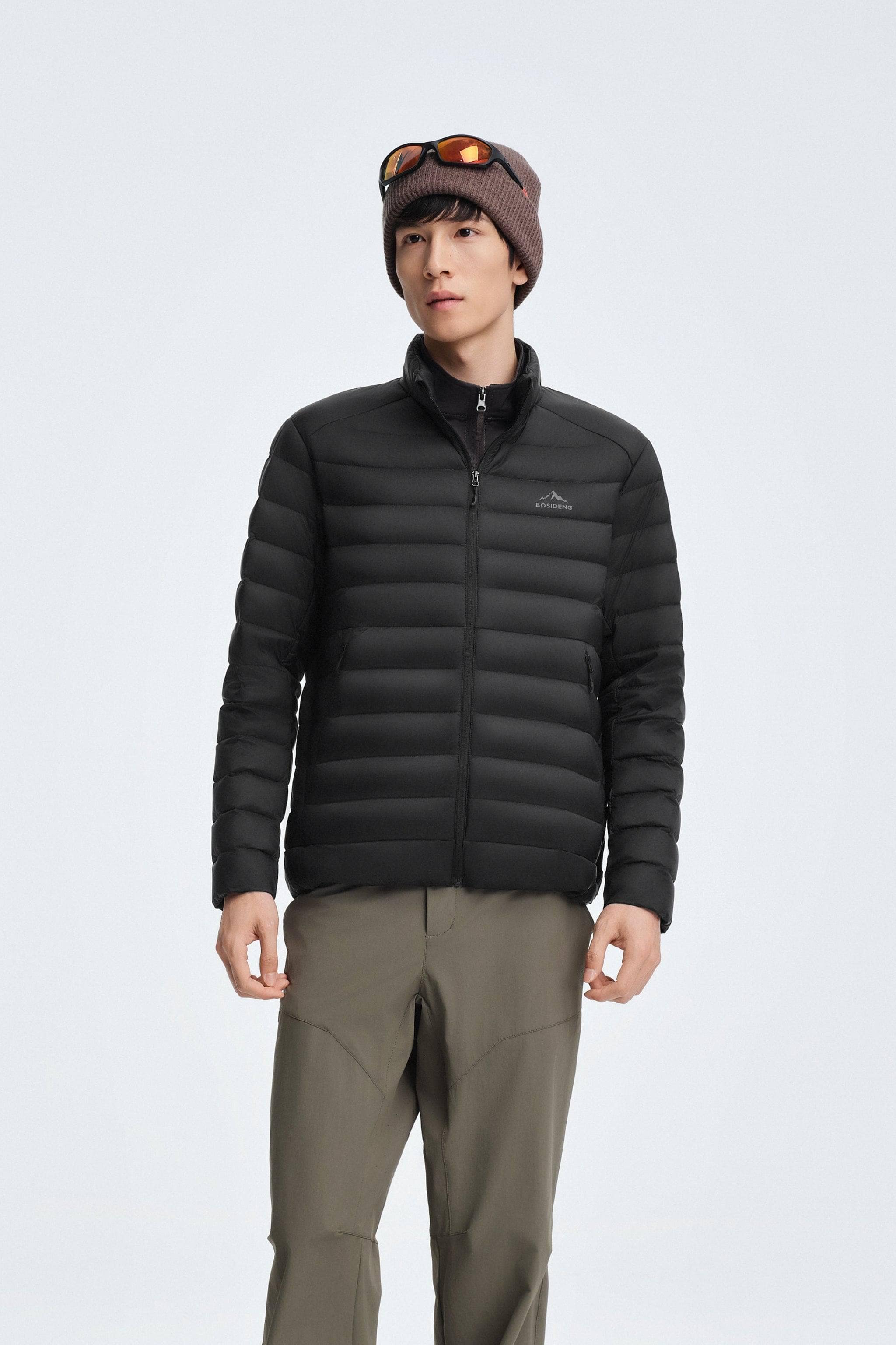 BOSIDENG 2025 Men's Stand Collar Goose Down Jacket 1037 Jackets Black / XS