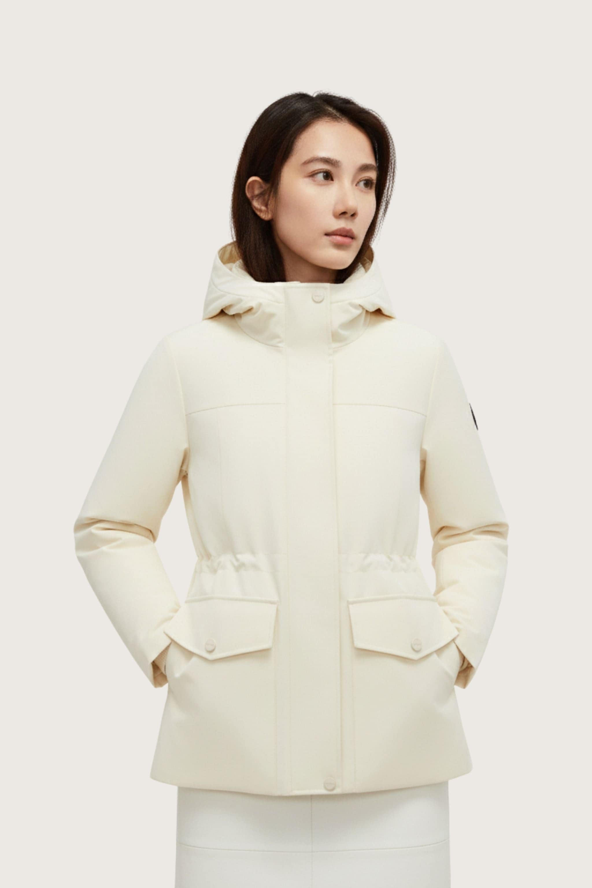 BOSIDENG 2025 Urban Extreme Women's Short Tailored Goose Down Jacket 214 Jacket Chalk white / 4