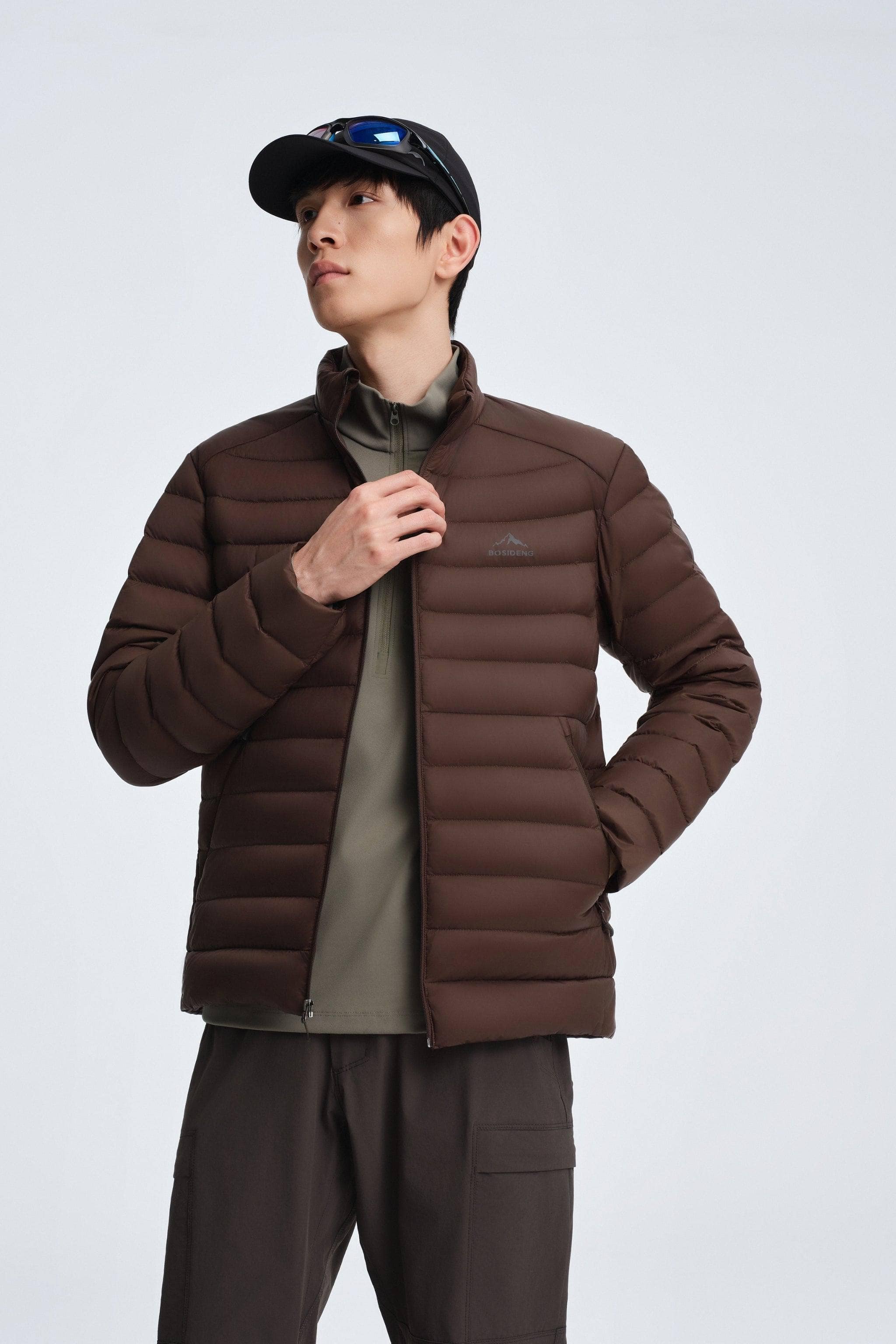BOSIDENG 2025 Men's Stand Collar Goose Down Jacket 1037 Jackets Coconut Brown / XS