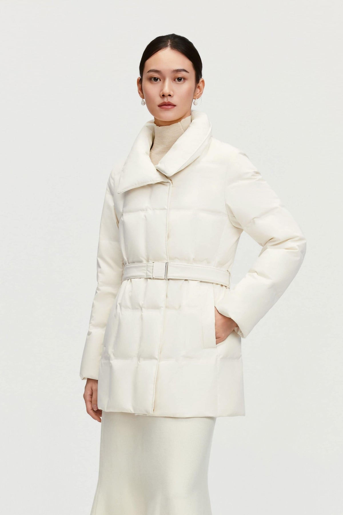 Women's Goose Down Jacket With Belt 148