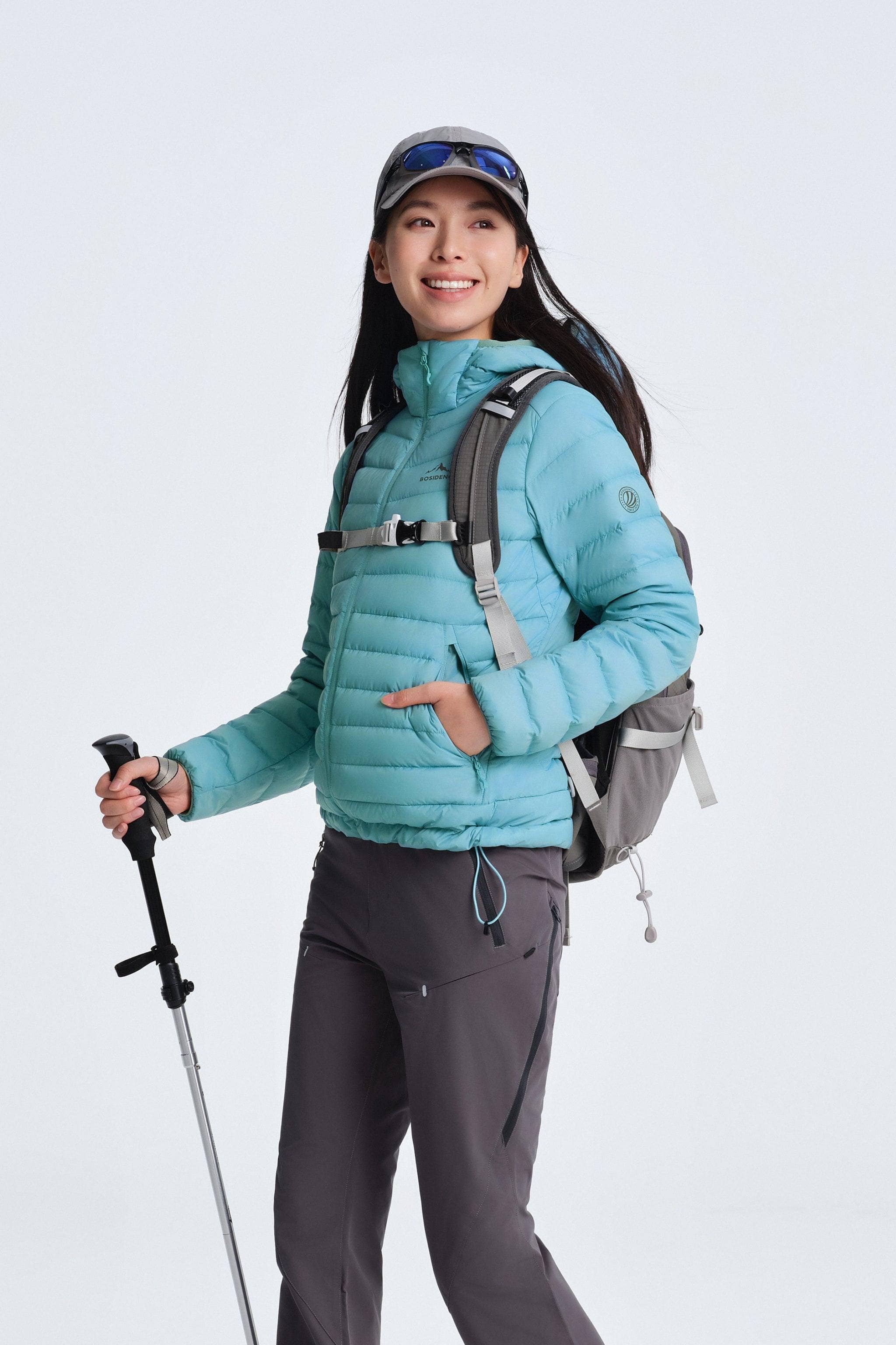 BOSIDENG 2025 Women's Goose Down Jacket With Hood 1048 Jackets Crystal Blue / 4