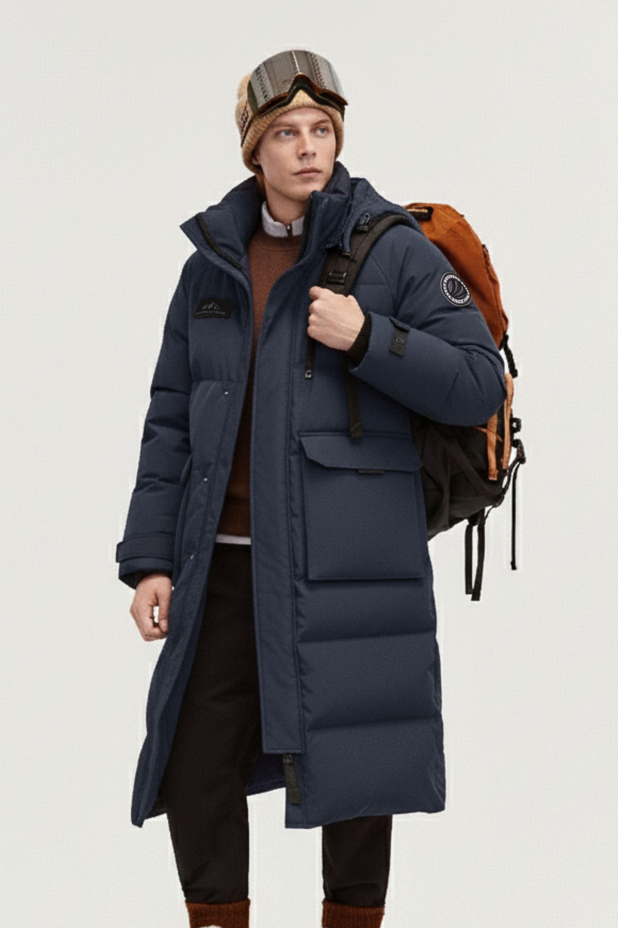 BOSIDENG 2025 Classic Extreme Full Length Goose Down Parka 2300 Jacket Dark navy / XS