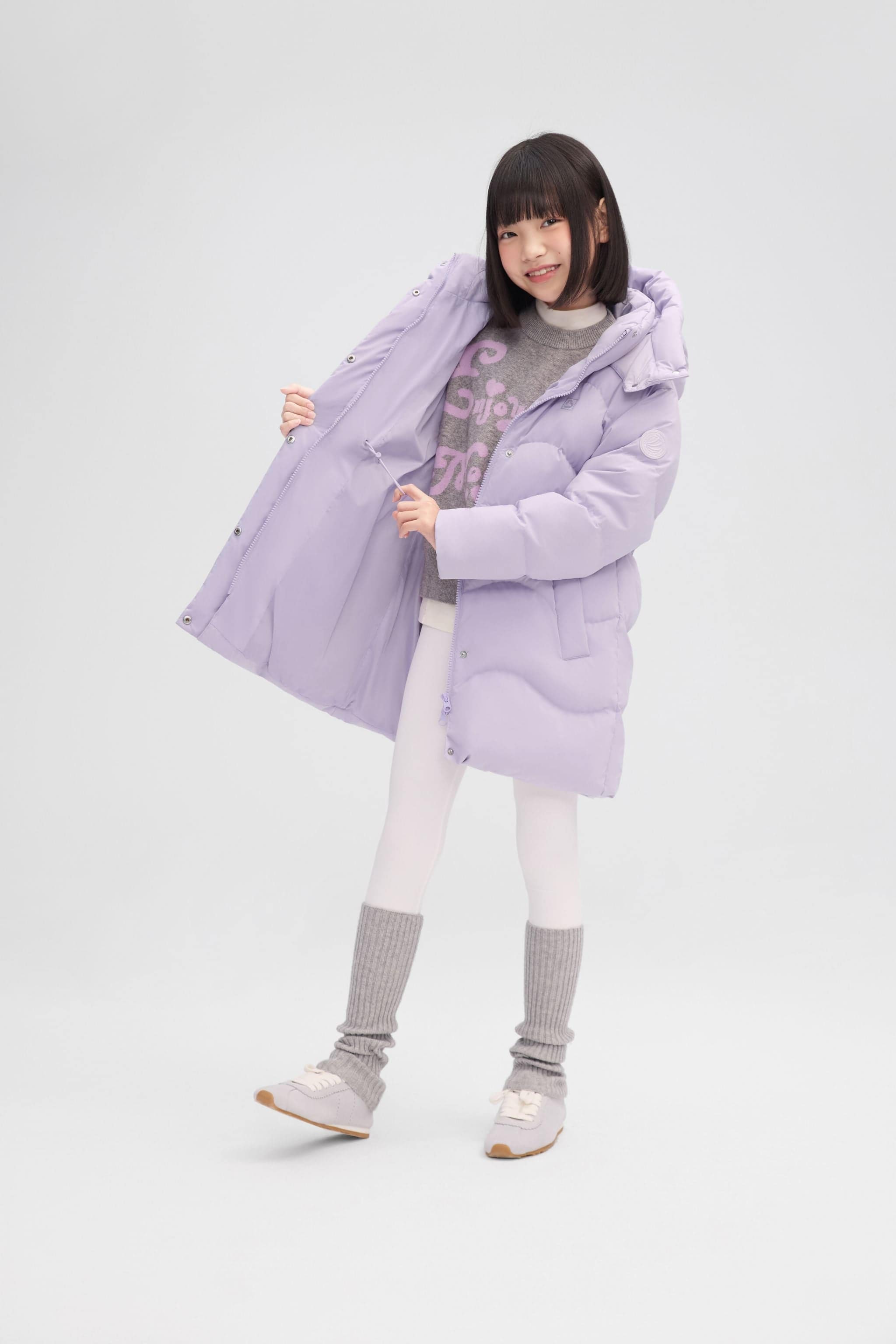 BOSIDENG 2025 Girl's Mid-Length Down Jacket 318 Jacket