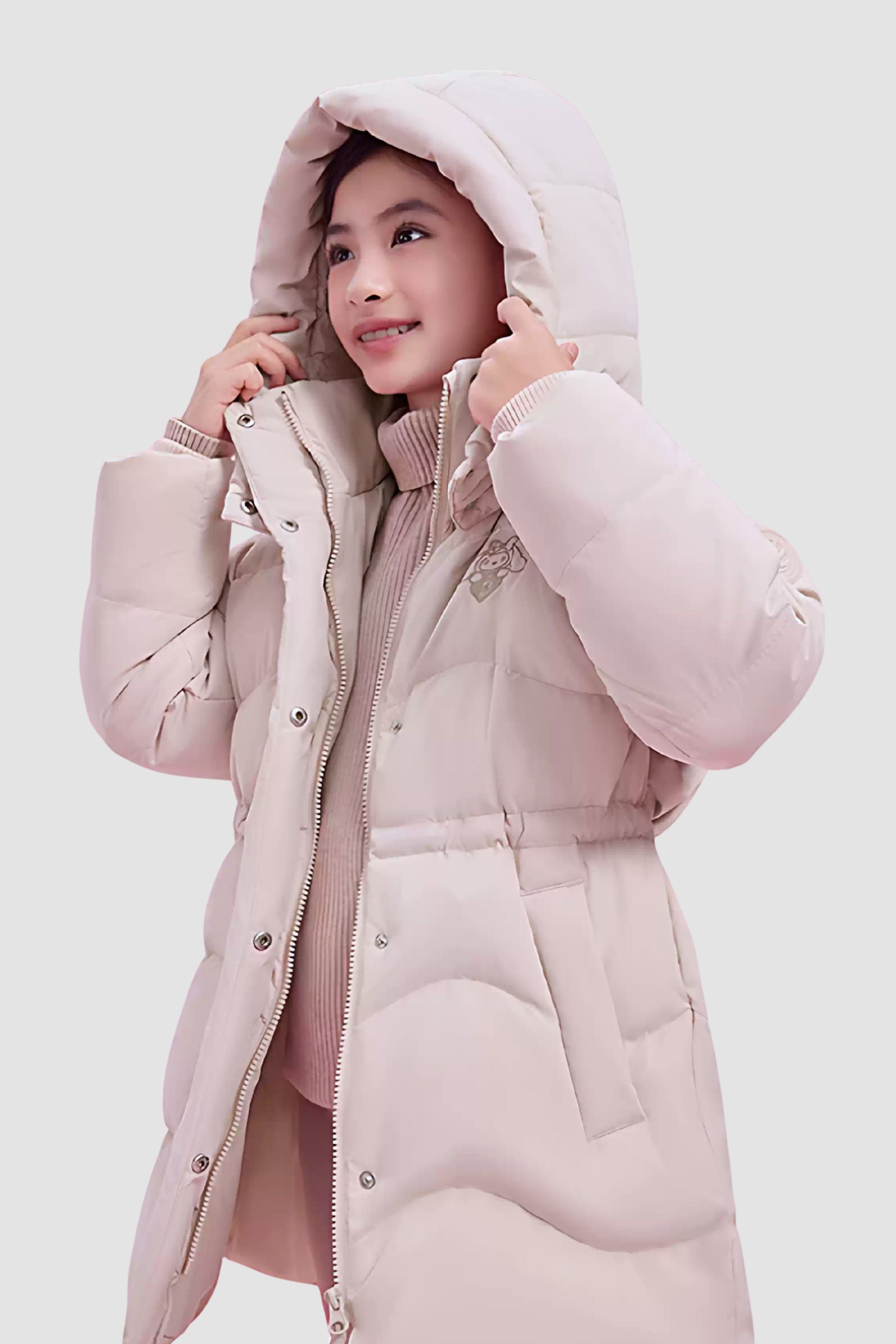 BOSIDENG 2025 Girl's Mid-Length Down Jacket 318 Jacket