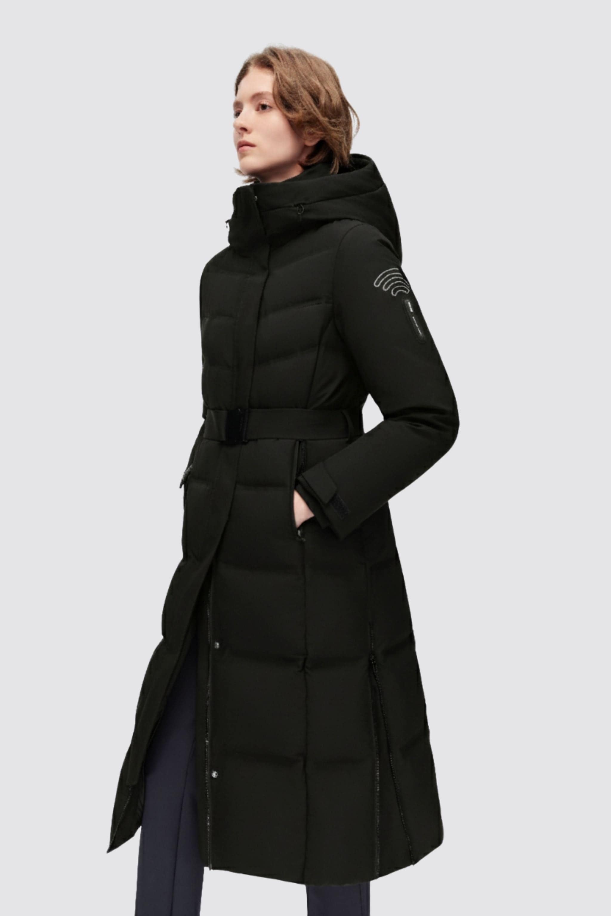 GORE-TEX® Women's Full Length Goose Down Jacket 206 — A full-length jacket that transitions effortlessly from city in Black, sizes 6–16; windproof