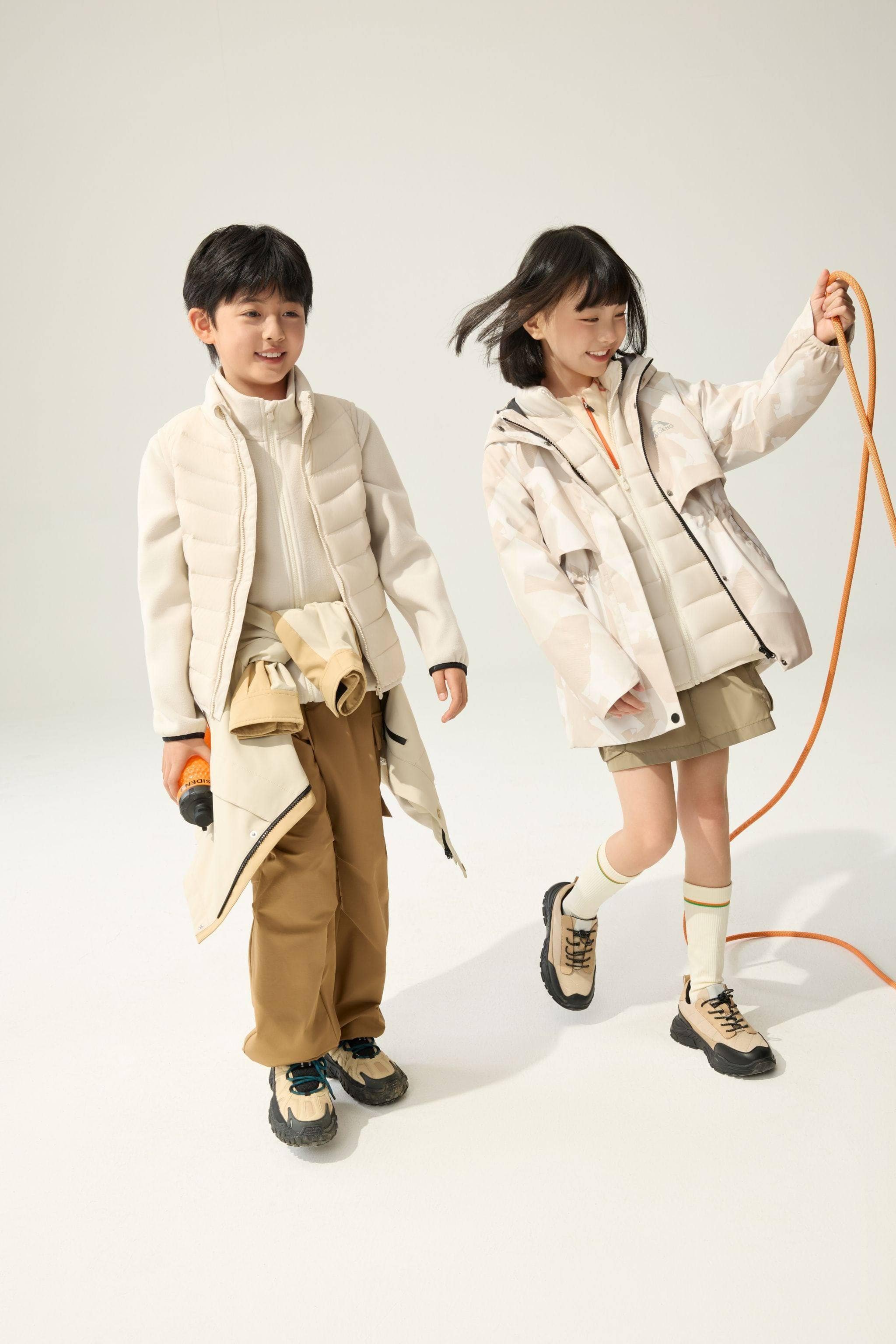 BOSIDENG 2025 Kid's Three In One All Weather Down Jacket With Hood 1342