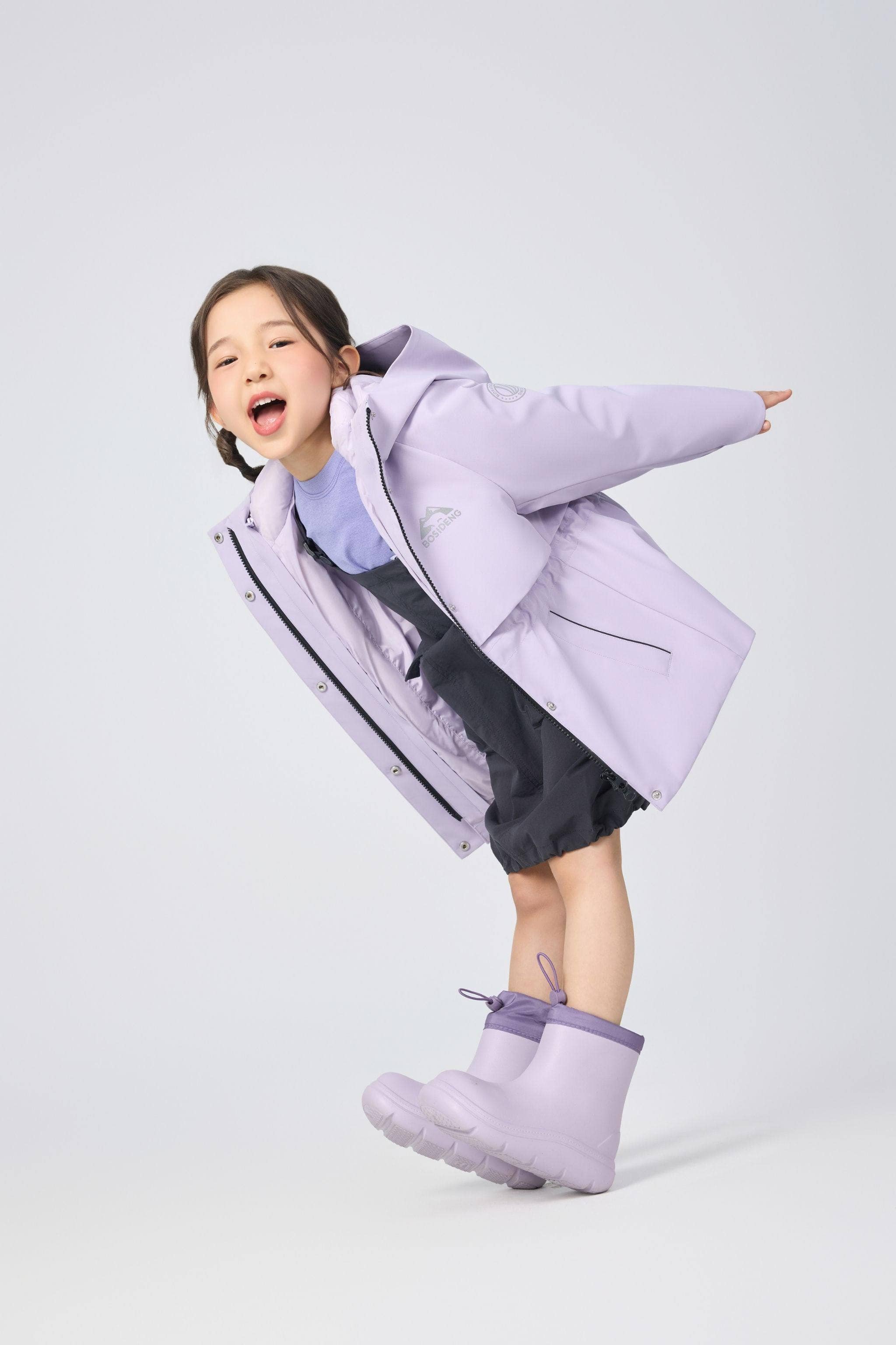 BOSIDENG 2025 Kid's Three In One All Weather Down Jacket With Hood 1342
