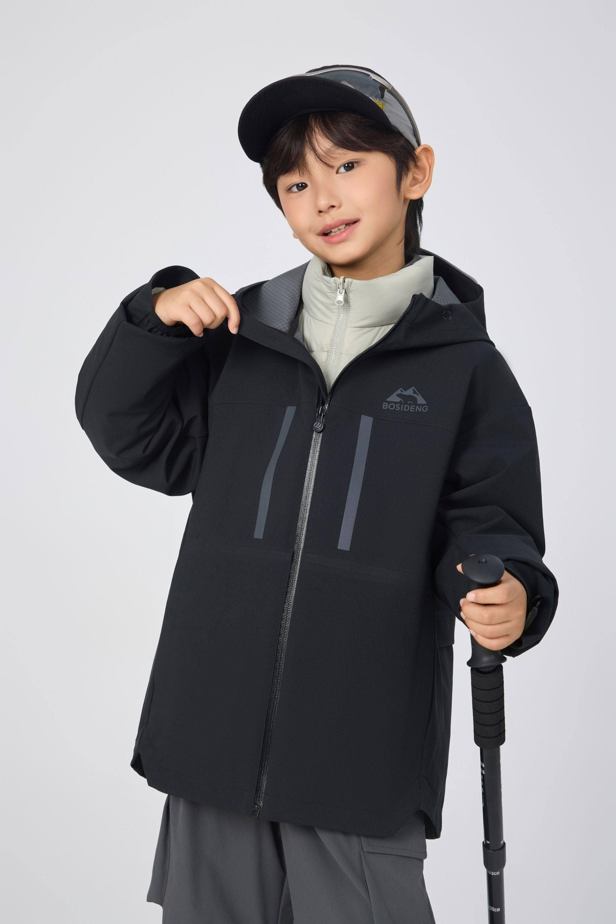 BOSIDENG 2025 Kid's Three In One All Weather Down Jacket With Hood 1350