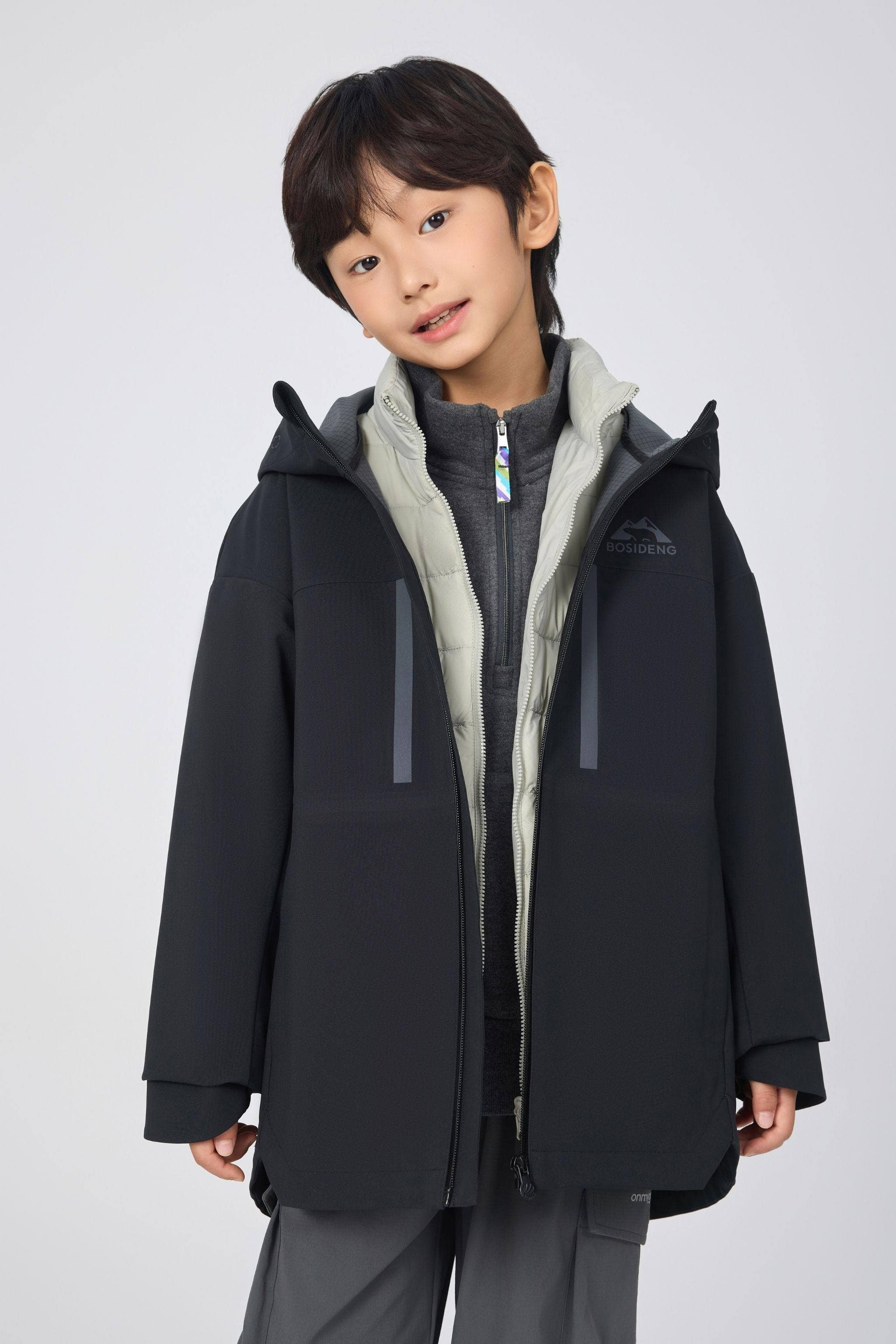 BOSIDENG 2025 Kid's Three In One All Weather Down Jacket With Hood 1350