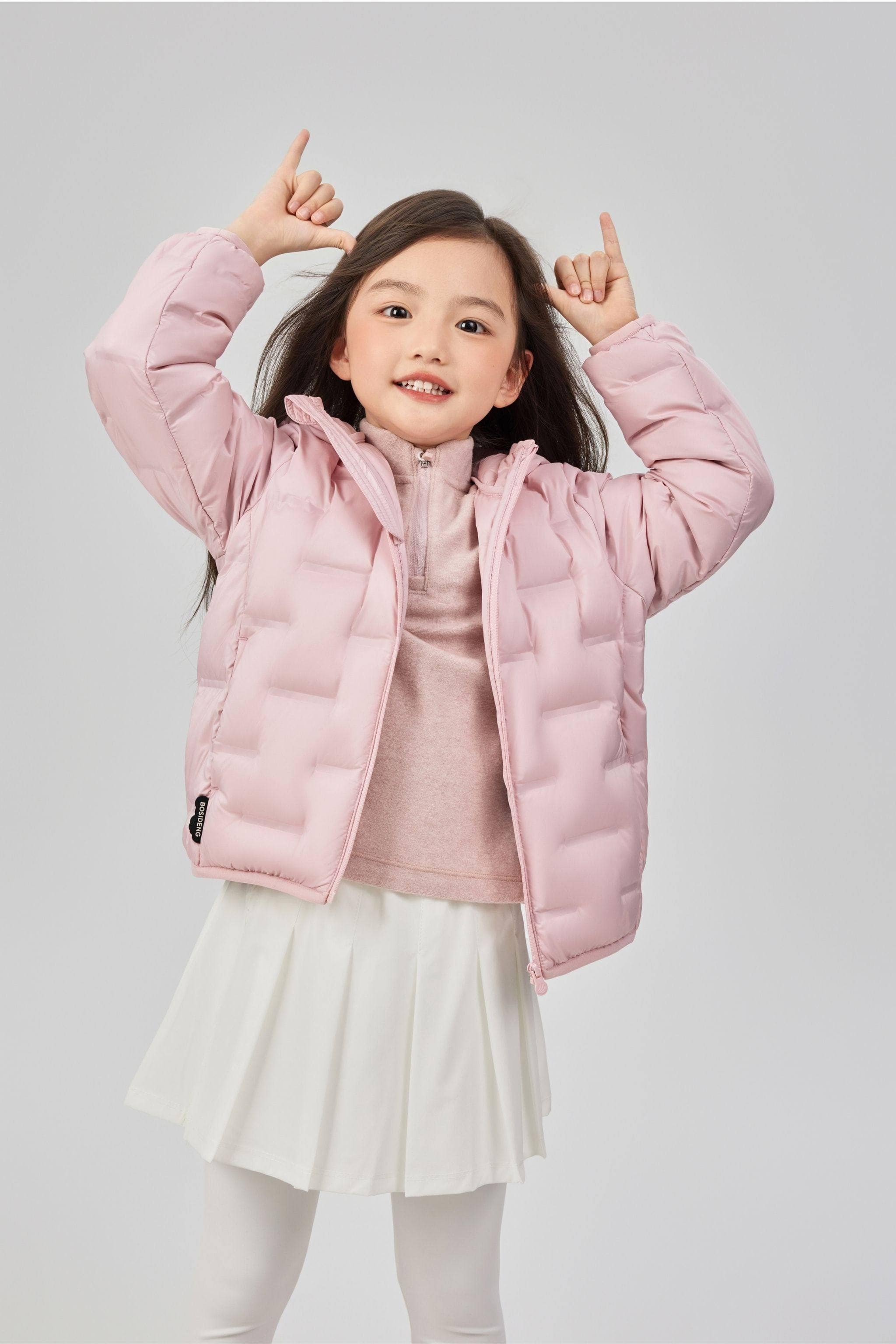 BOSIDENG 2025 Kid's Versatile Layering Down Jacket With Hood 5040 Jacket