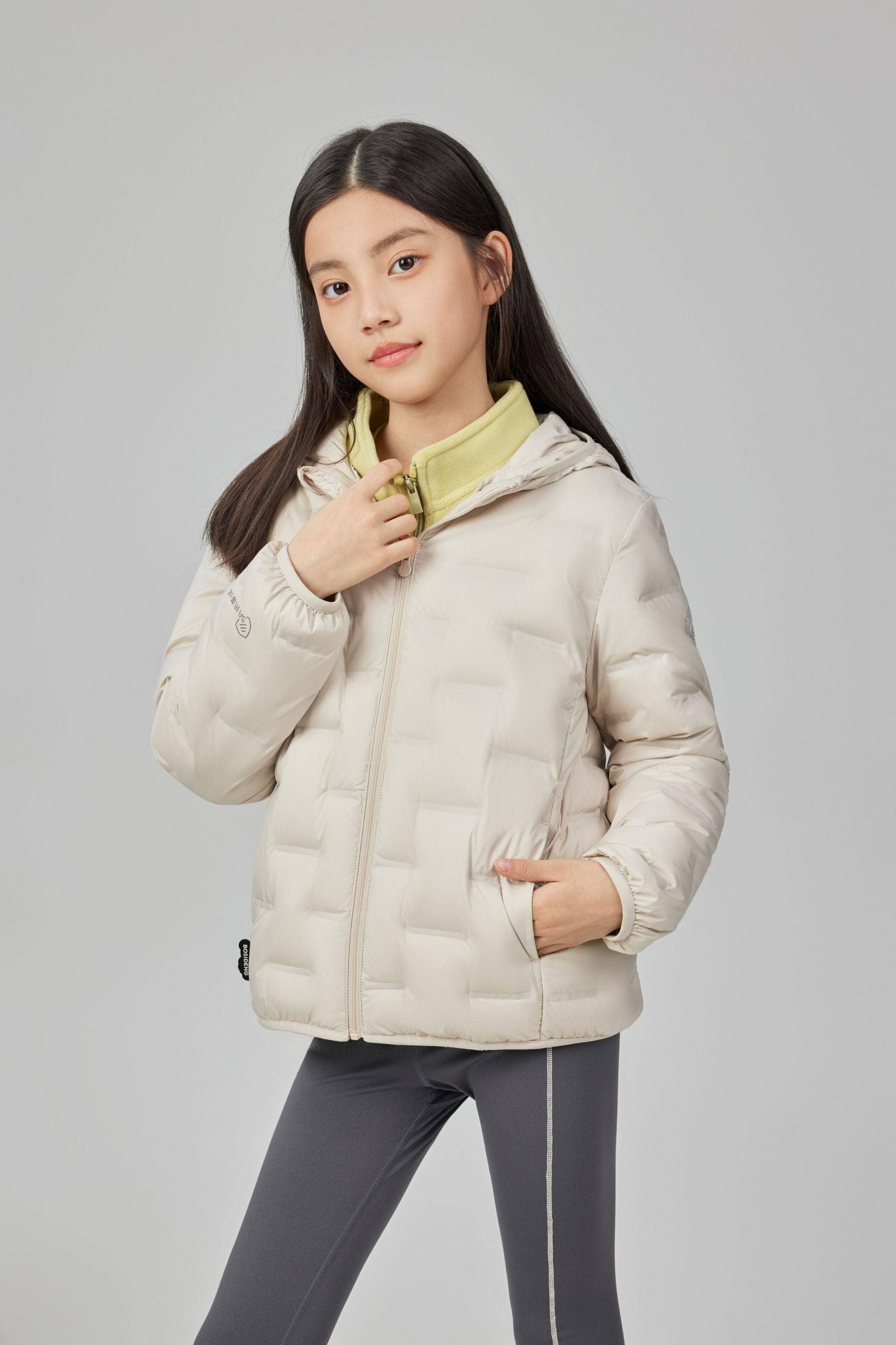 BOSIDENG 2025 Kid's Versatile Layering Down Jacket With Hood 5040 Jacket