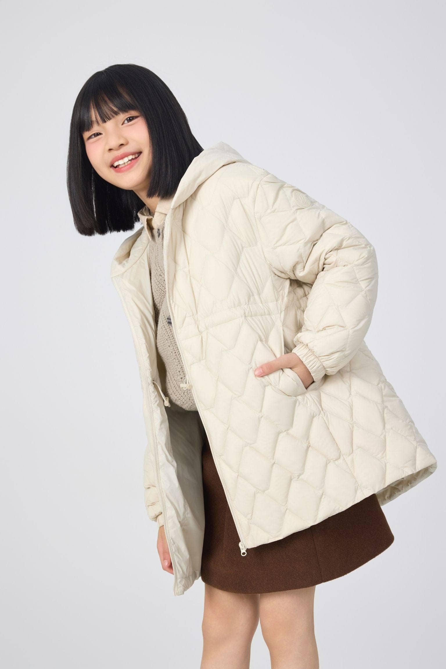 BOSIDENG 2025 Kids' Versatile Layering Down Jacket With Hood 5044