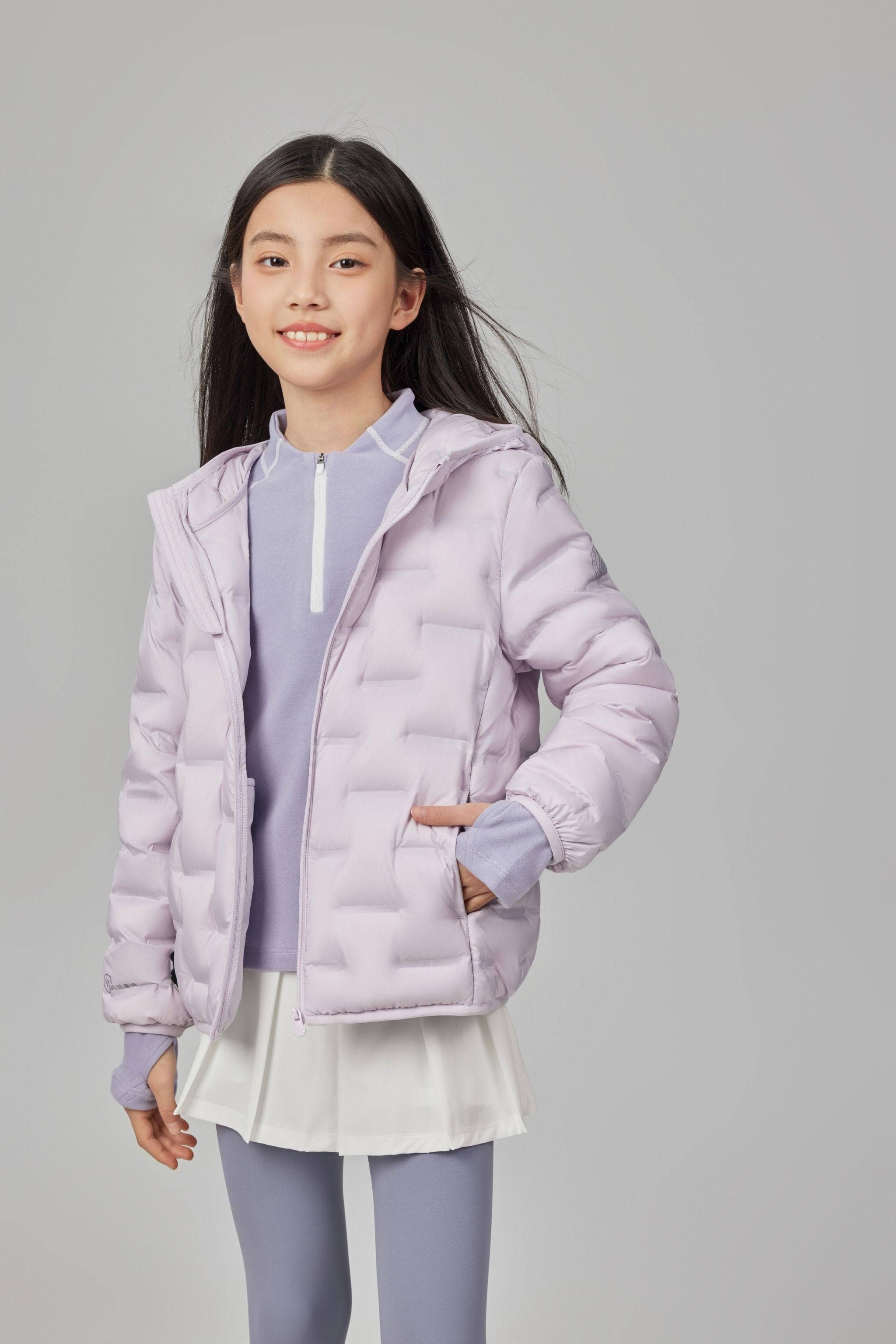 BOSIDENG 2025 Kid's Versatile Layering Down Jacket With Hood 5040 Jacket Lilac / 3-4YR
