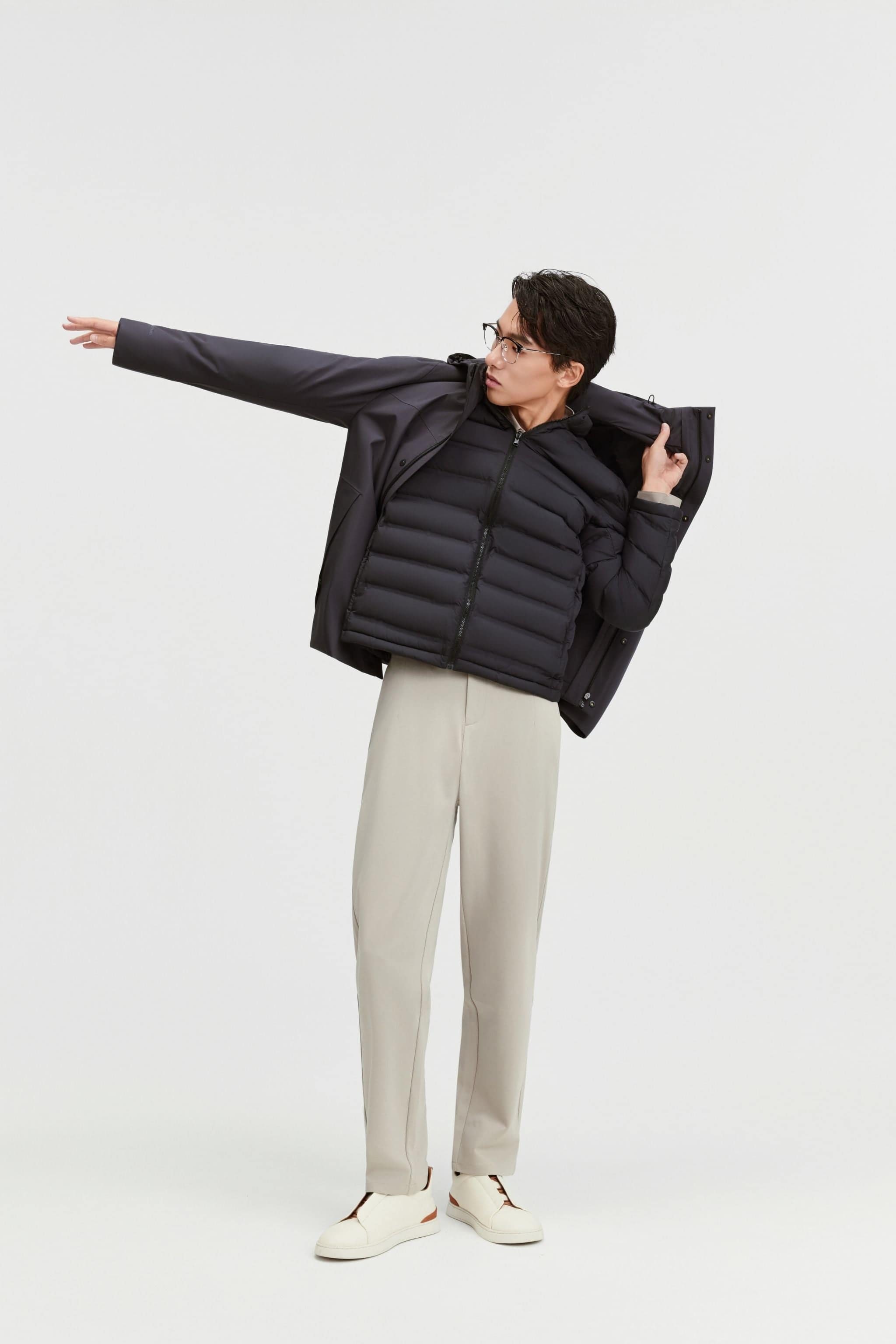 BOSIDENG 2025 Men's Business Classic Goose Down Jacket With Hood 121 Jacket