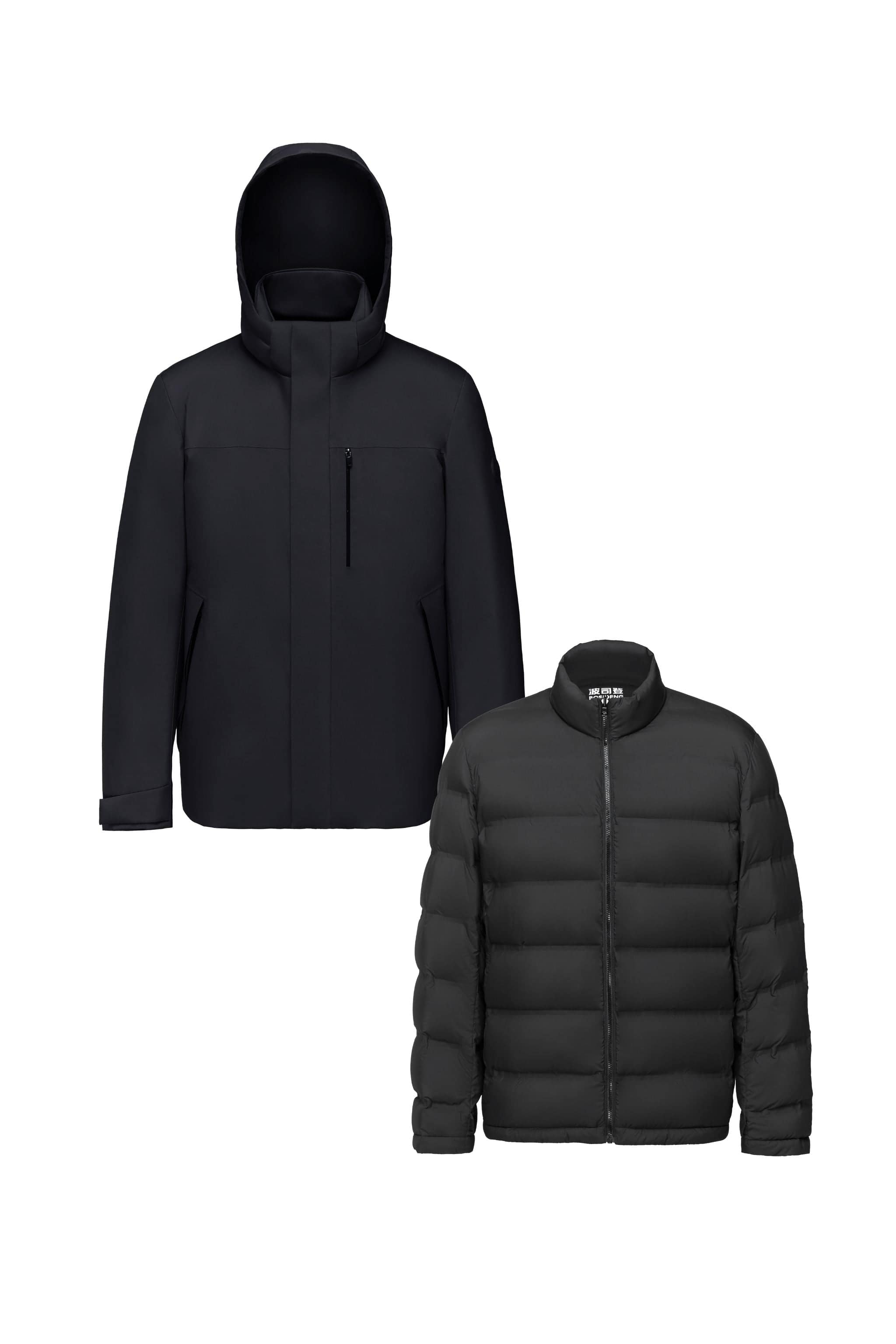 Men's Business Classic Goose Down Jacket With Hood 121 — three-in-one down jacket transitions effortlessly from — view 12; water-resistant