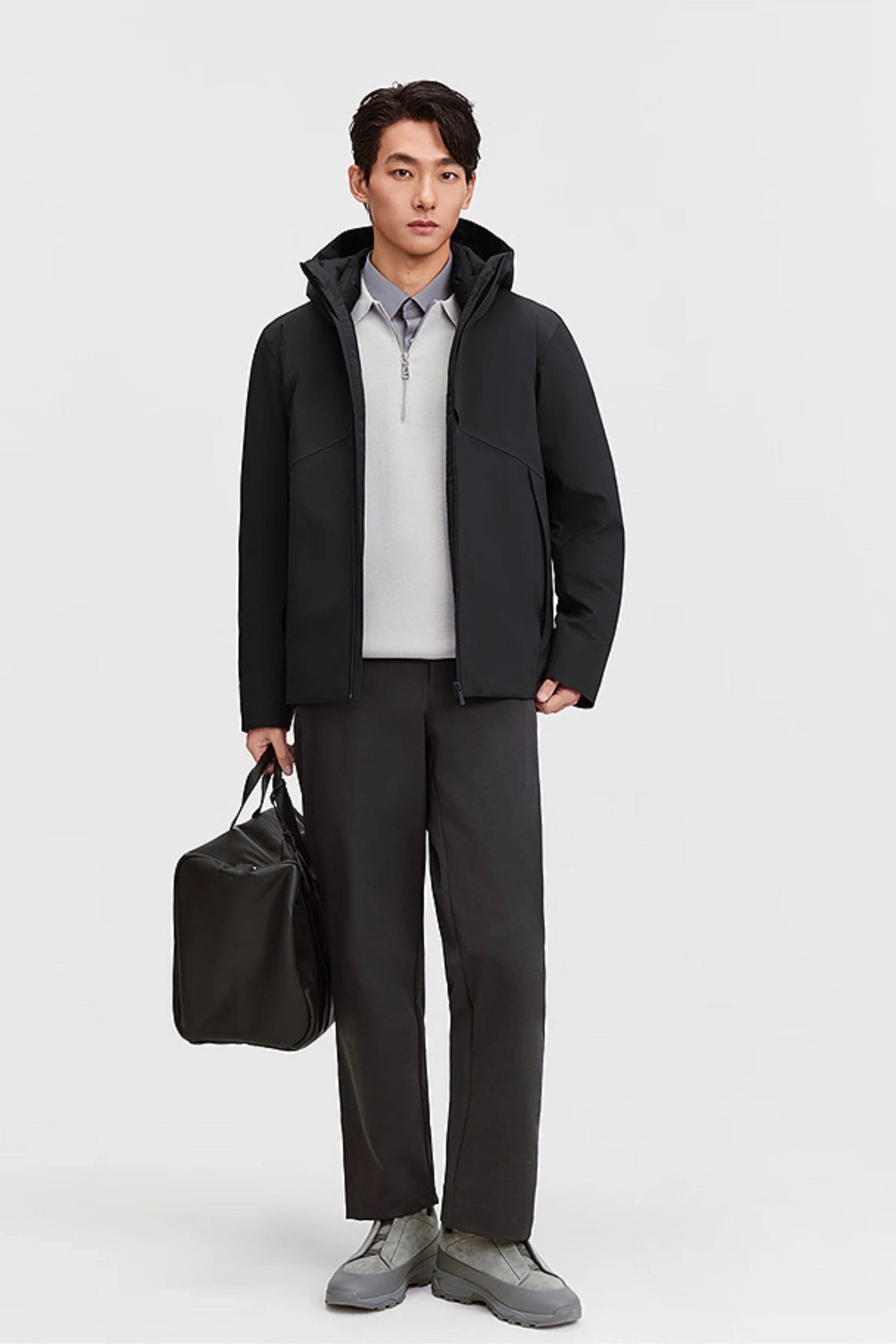 Men's Hooded 3 in 1 Goose Down Jacket 215 — versatile three-in-one jacket transitions seamlessly from city commutes — view 7; water-resistant, windproof