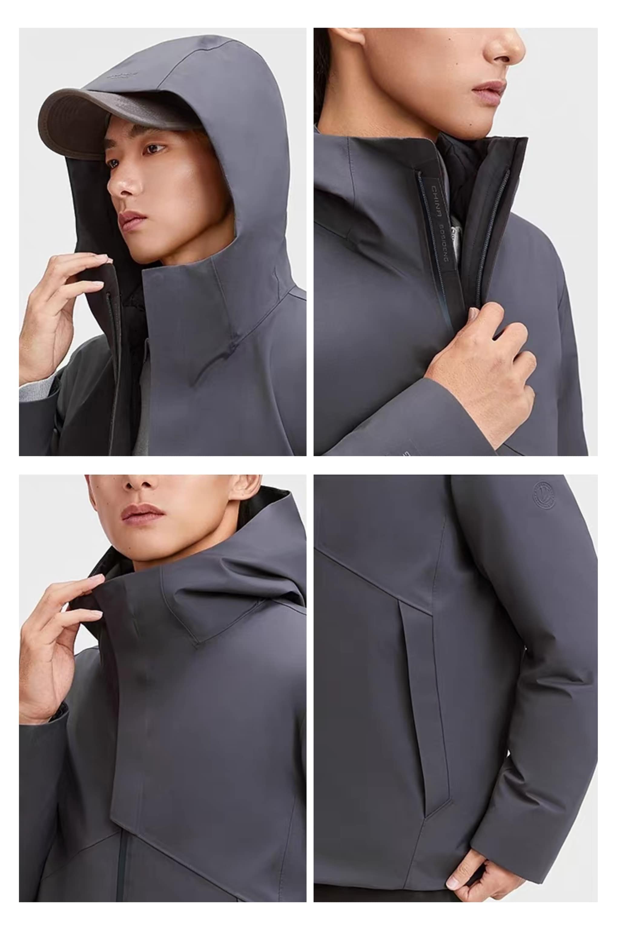 Men's Hooded 3 in 1 Goose Down Jacket 215 — versatile three-in-one jacket transitions seamlessly from city commutes — view 6; water-resistant, windproof