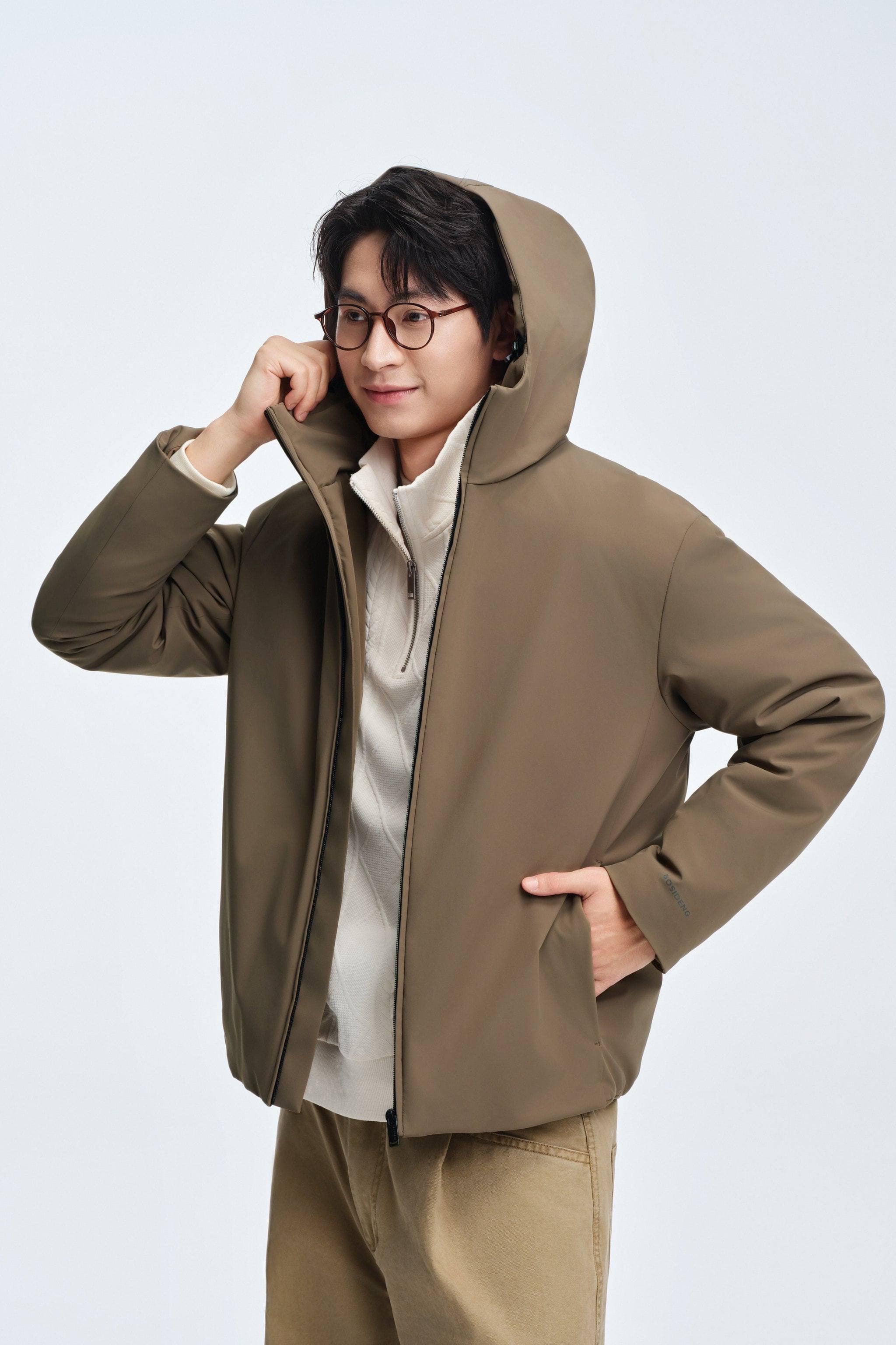 BOSIDENG 2025 Men's Refined Hooded Down Jacket
