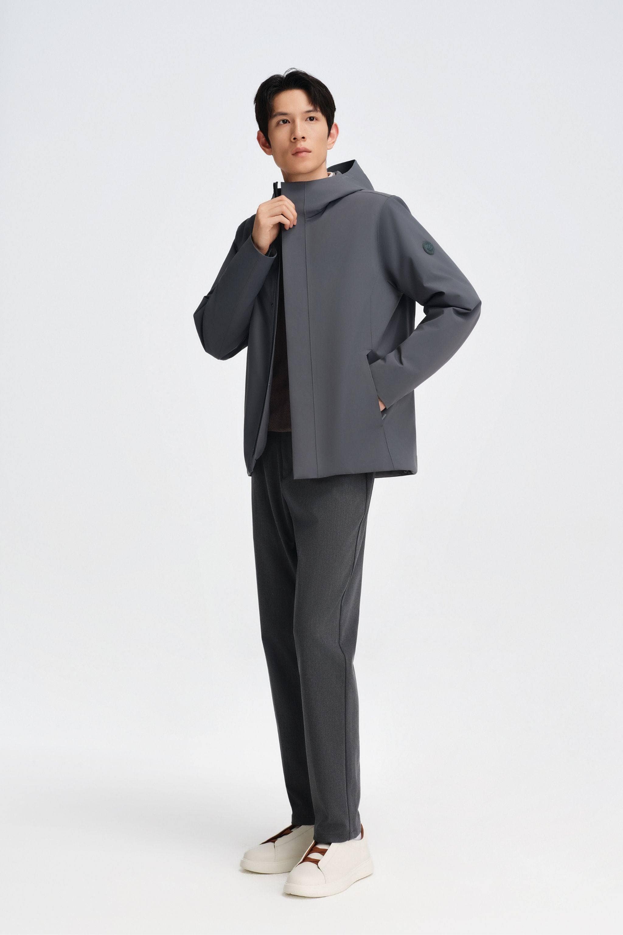 BOSIDENG 2025 Men's Short Length Goose Down Business Jacket With Detachable Hood